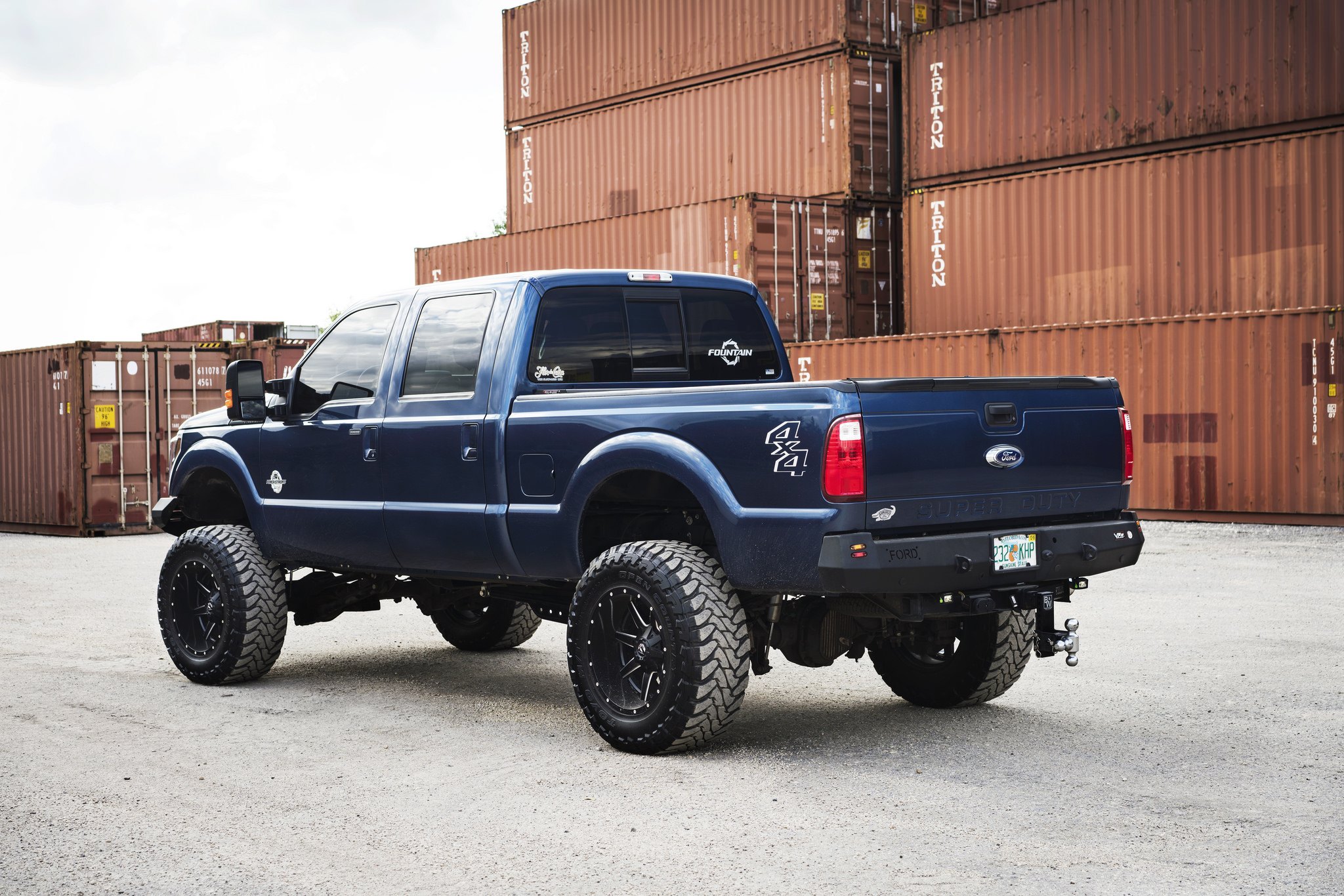 Hitch Receiver on Blue Lifted Ford F-250 - Photo by Fuel Offroad