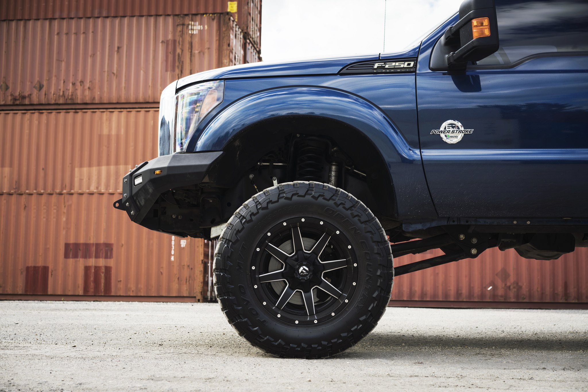 Blue Lifted Ford F-250 with Maverick Fuel Offroad Wheels - Photo by Fuel Offroad