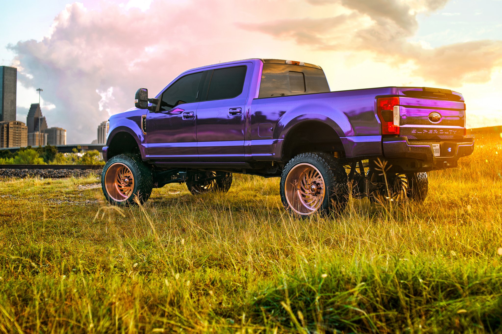 Off-road Rear Bumper on Purple Ford F-250 - Photo by Fuel Offroad