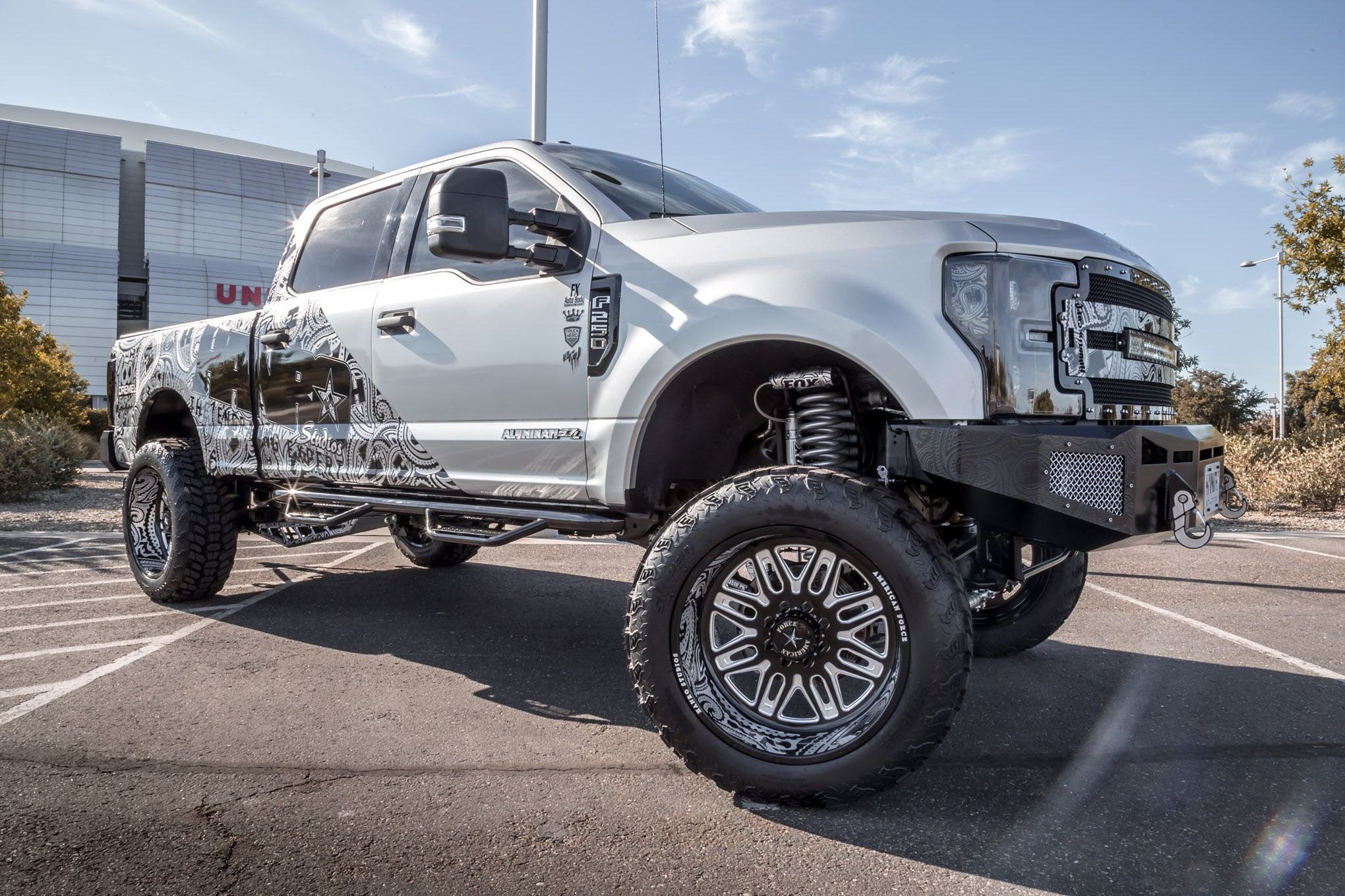 Gray Ford F-250 with Fox Suspension Kit - Photo by Royal Pics