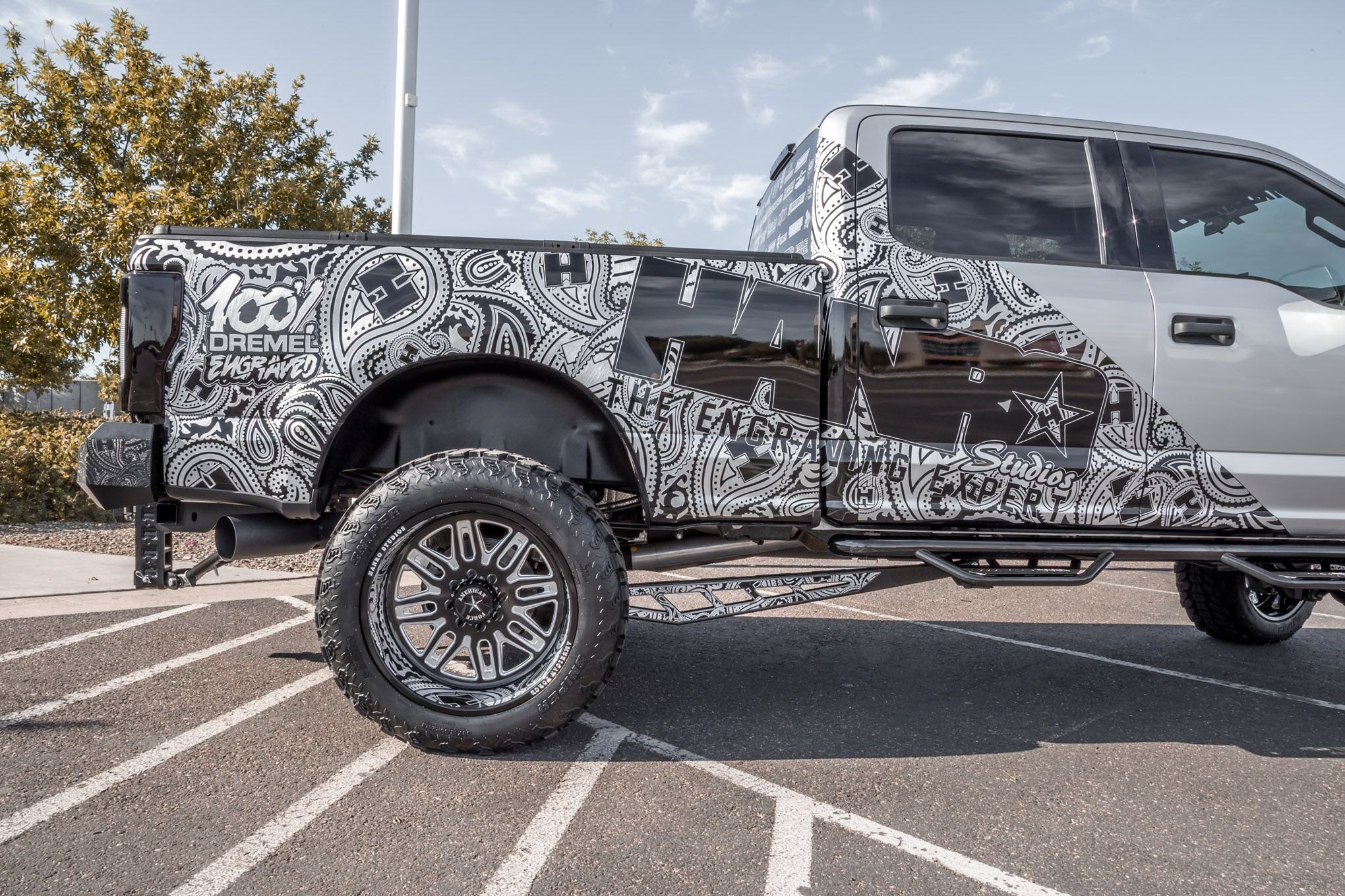 Aftermarket Nerf Steps on Gray Ford F-250 - Photo by Royal Pics