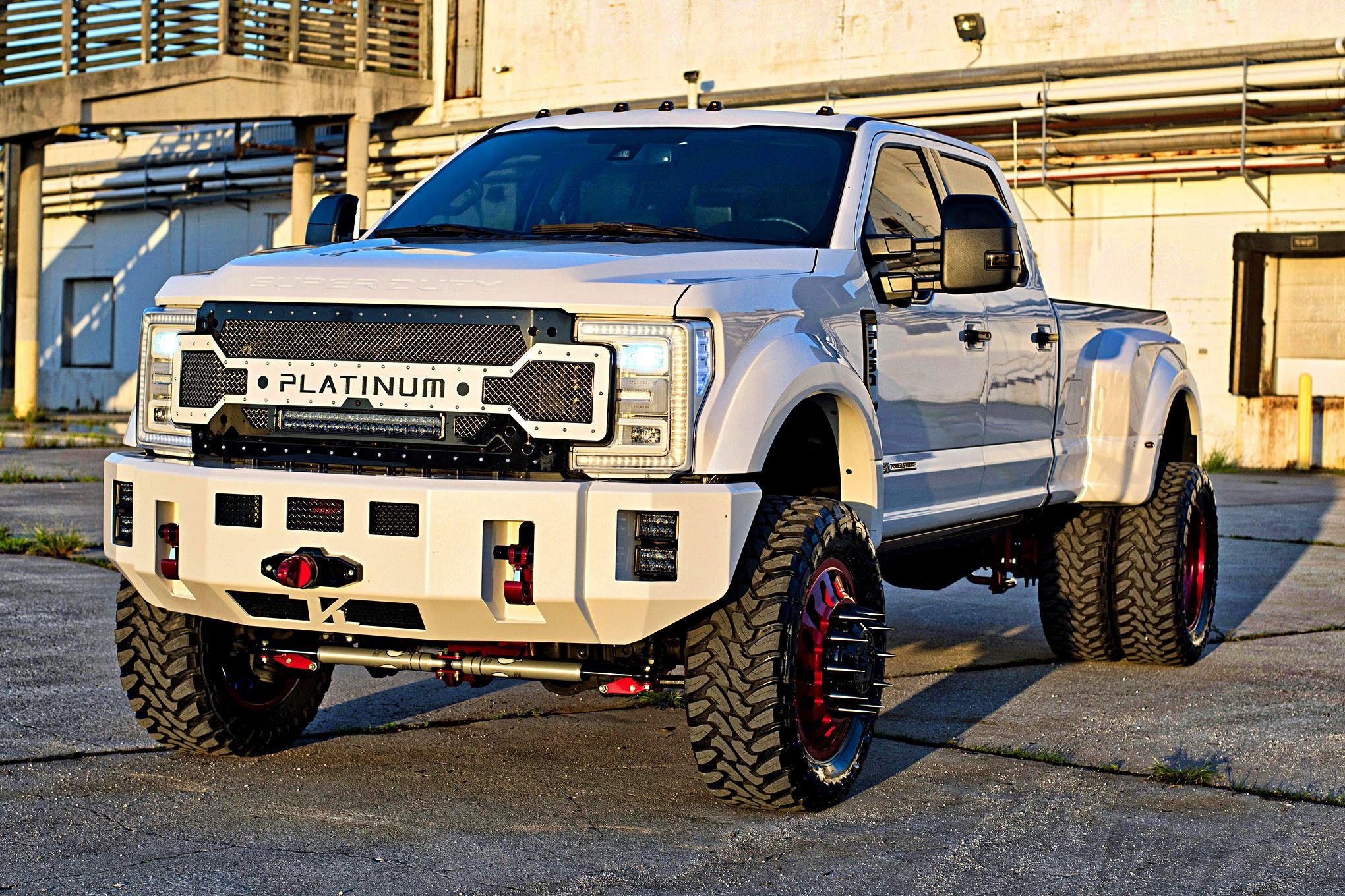 White Ford F-450 with Custom Mesh Grille - Photo by Eddie Maloney