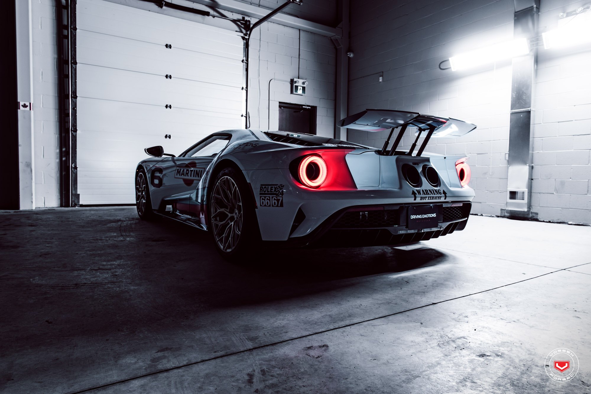 Custom White Debadged Ford GT Window Louvers - Photo by Vossen