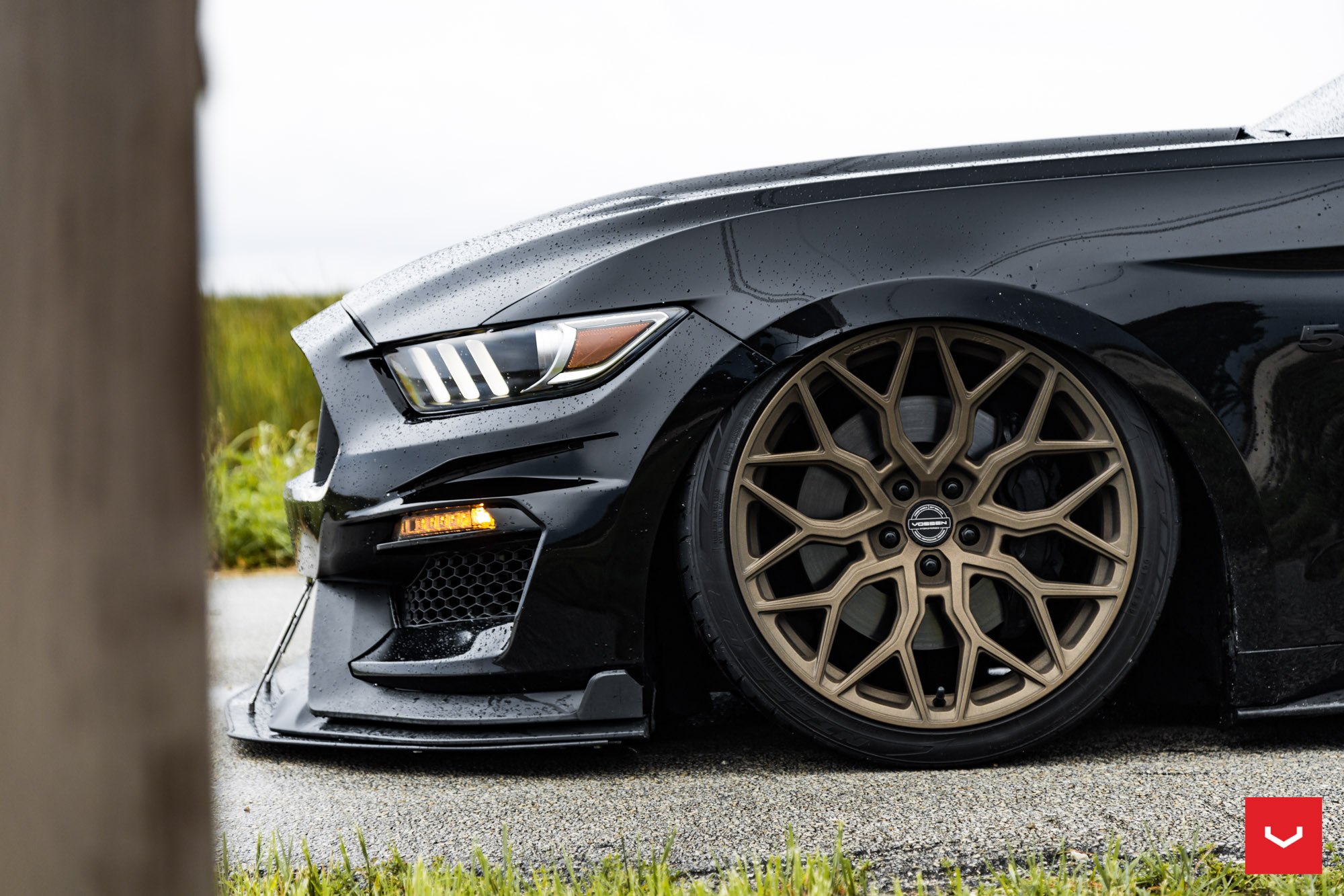 Black Ford Mustang GT with Forged Vossen Wheels - Photo by Vossen