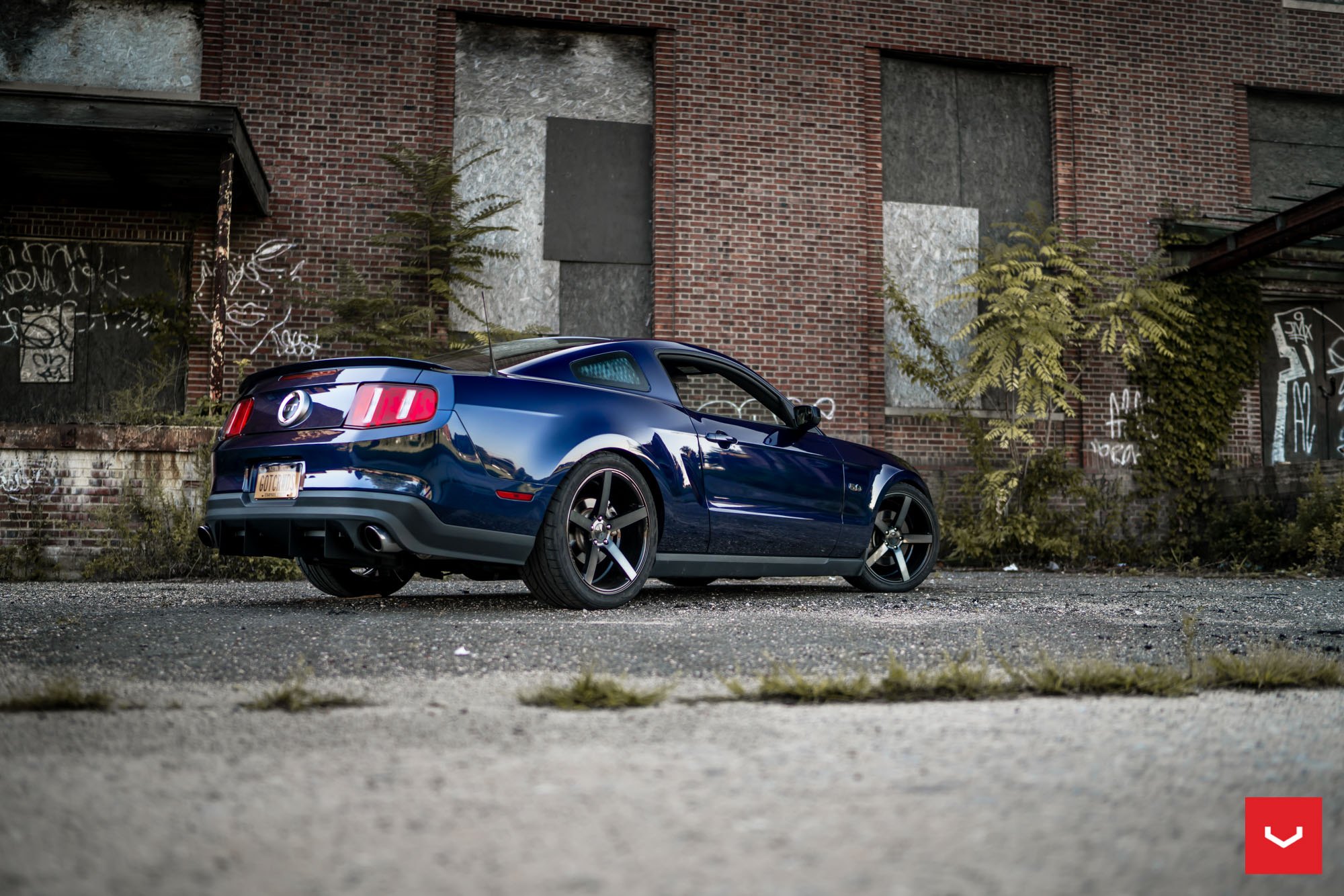 Custom Blue Ford Mustang GT Rear Lip Spoiler - Photo by Vossen