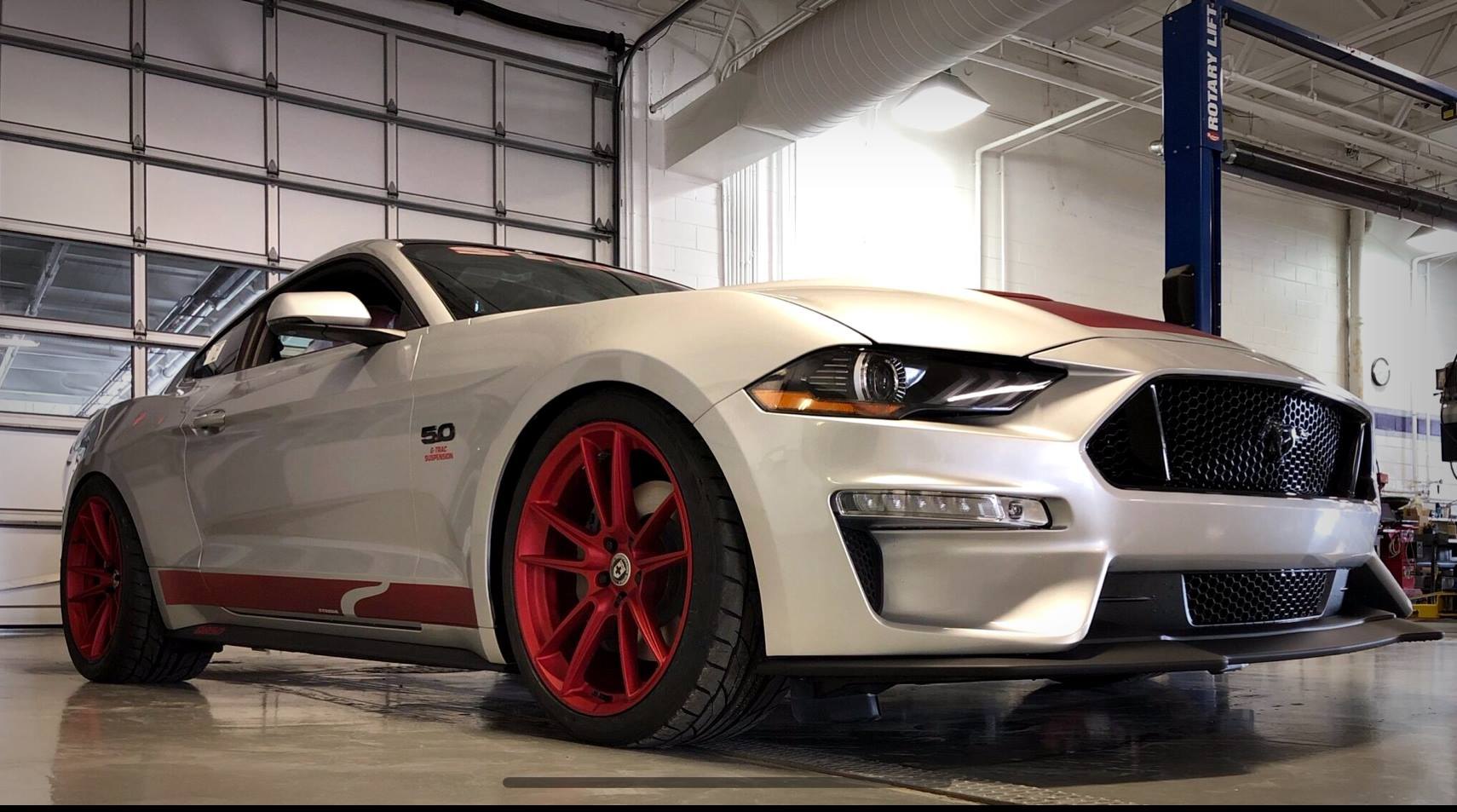 White Ford Mustang 5.0 with Blacked Out Mesh Grille - Photo by Steeda Performance