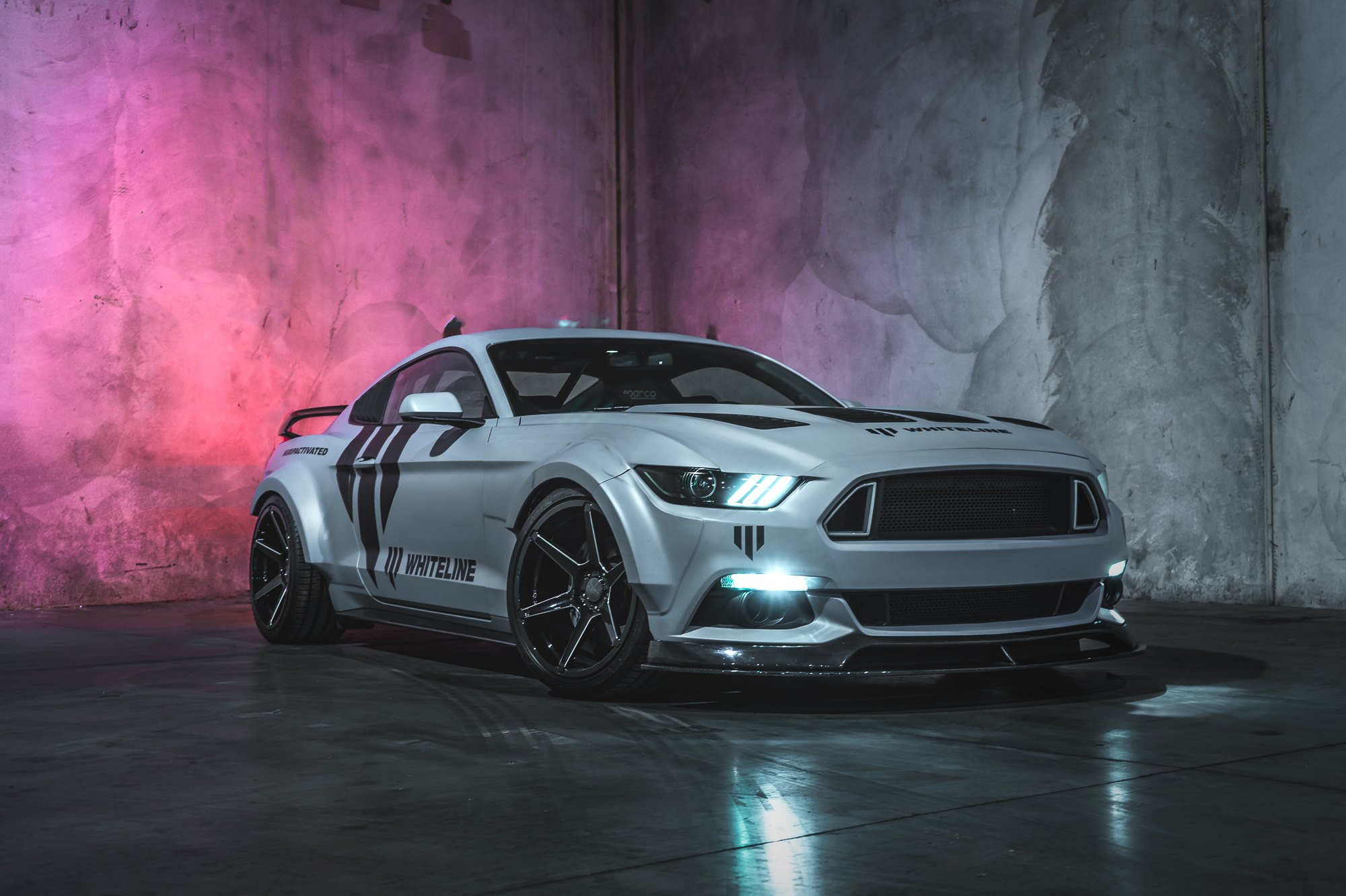 Aftermarket Body Kit on Gray Ford Mustang - Photo by Ace Alloy Wheels