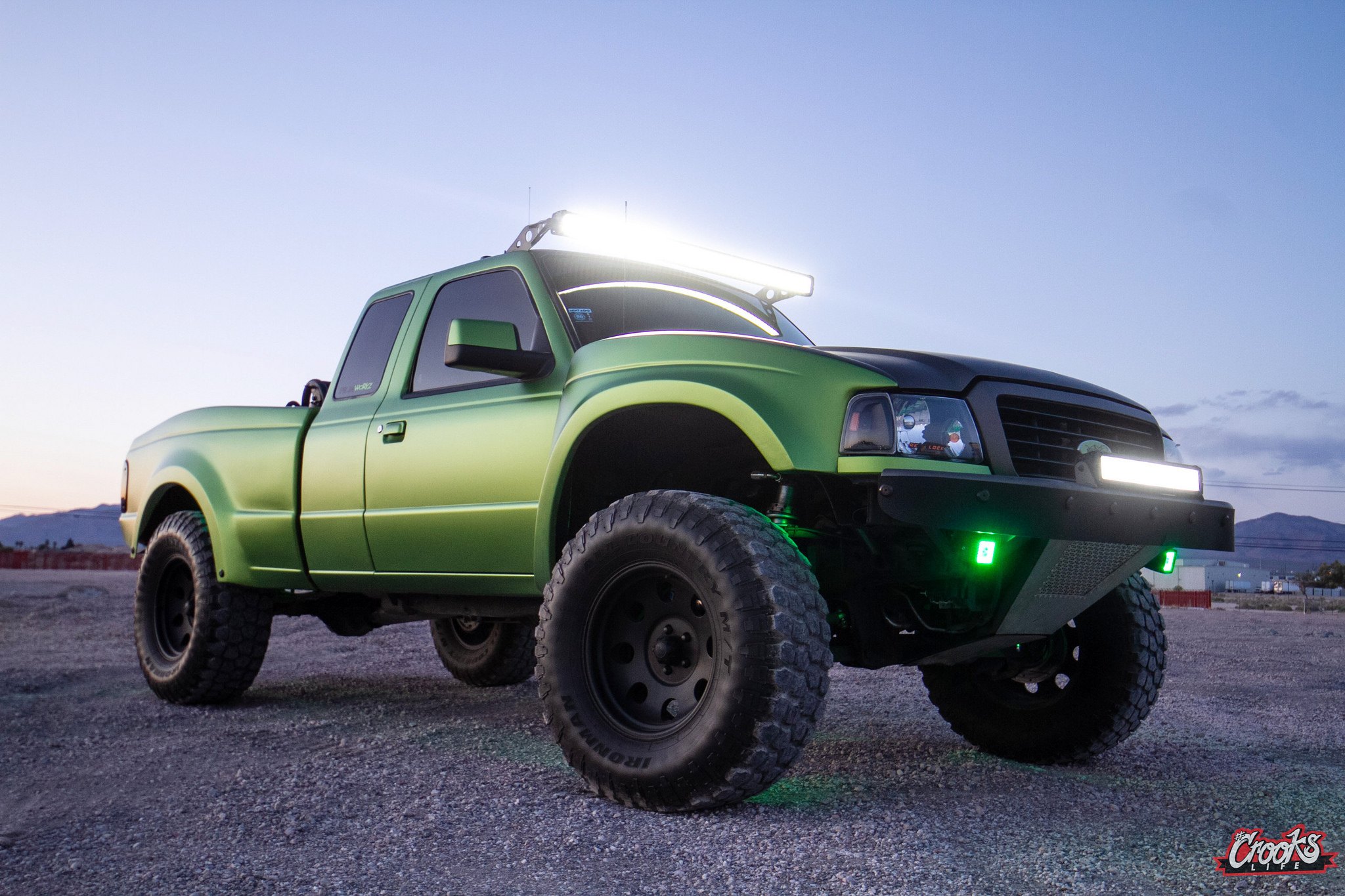 Metallic Green Ford Ranger with Off-road LED Light Bars - Photo by Jimmy Crook