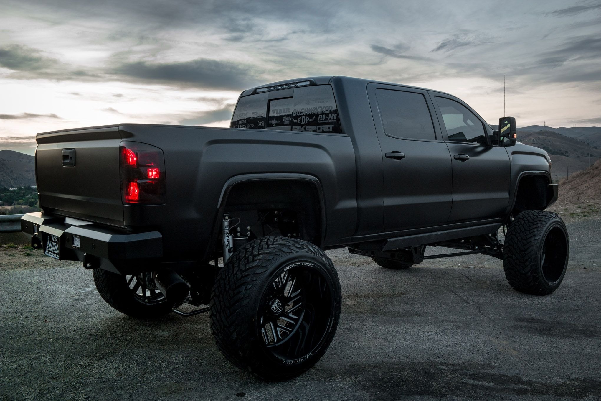 Black Lifted GMC Sierra Denali with Red LED Taillights - Photo by Jason Mulligan