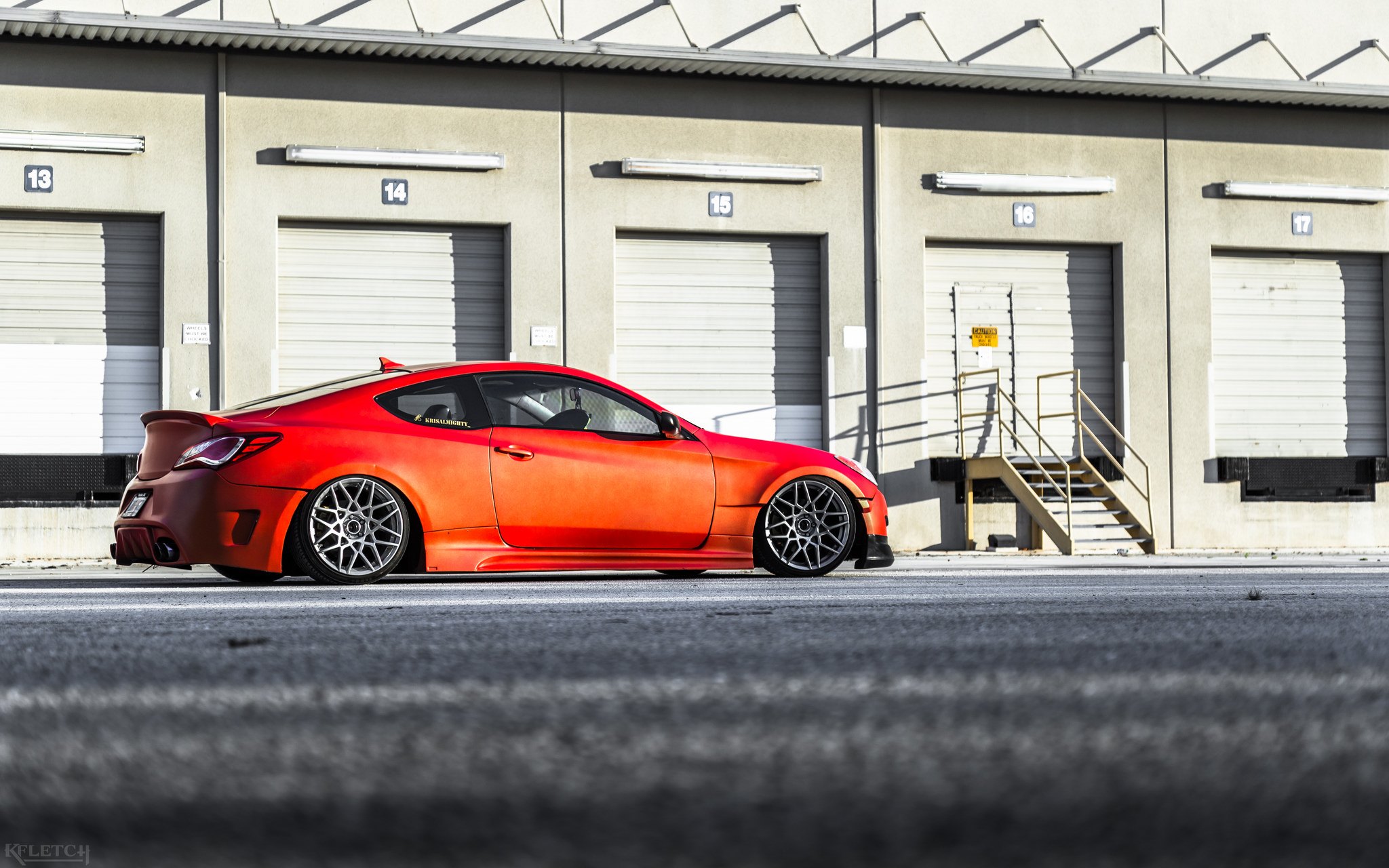 Red Hyundai Genesis Coupe with Aftermarket Side Skirts - Photo by kyle Fletcher