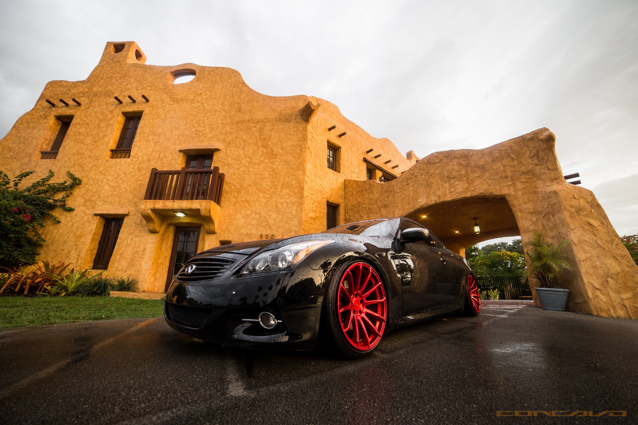 Black Stanced Infiniti G37 with Concavo Wheels - Photo by Concavo Wheels