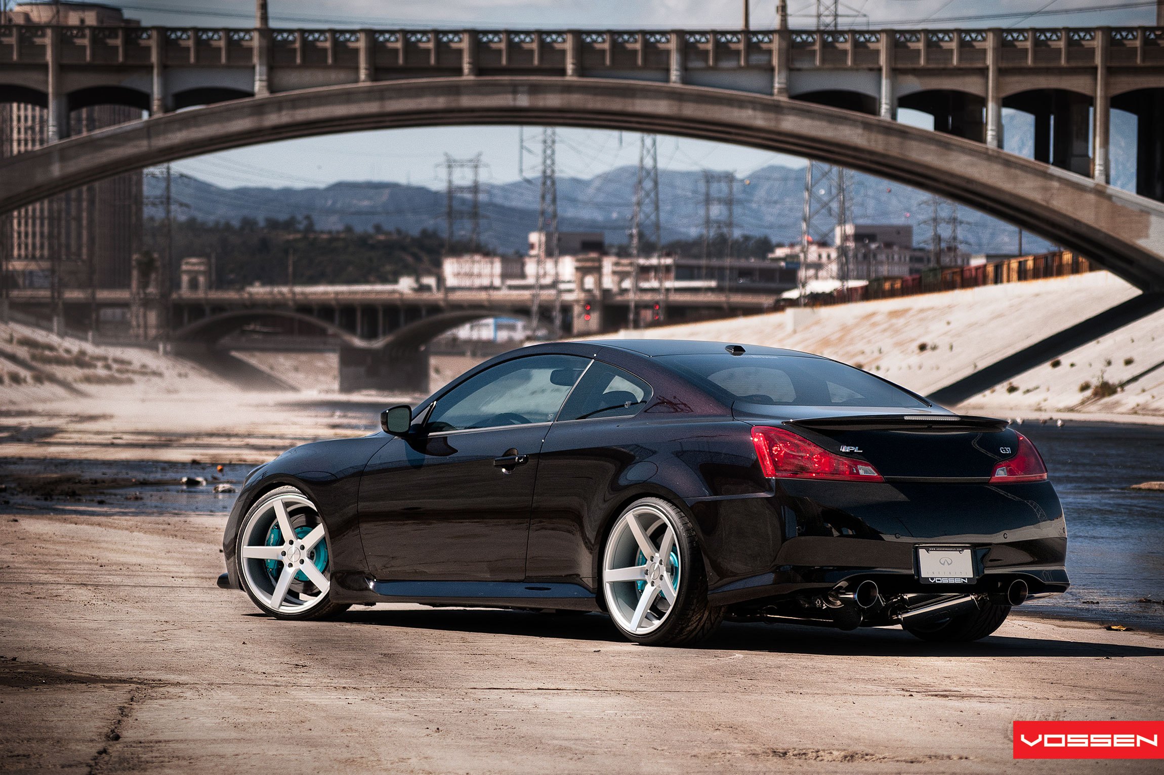 Black Infiniti G37 PL with Aftermarket Exhaust System - Photo by Vossen