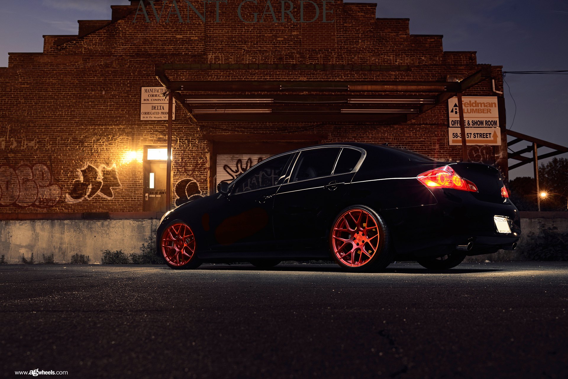 Aftermarket Taillights on Black Infiniti G37 - Photo by Avant Garde Wheels