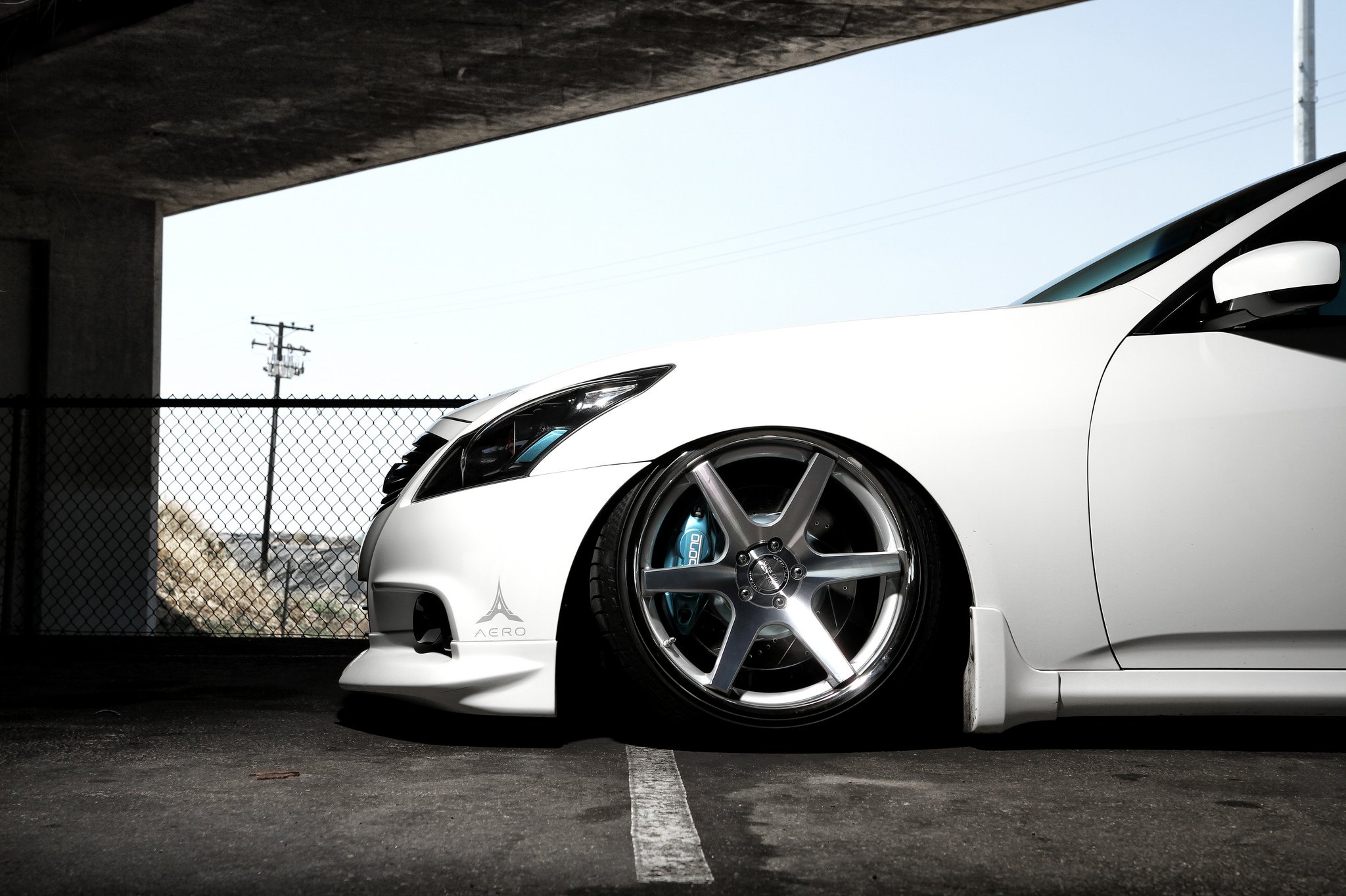 White Stanced Infiniti G37 with Concept One Rims - Photo by Concept One