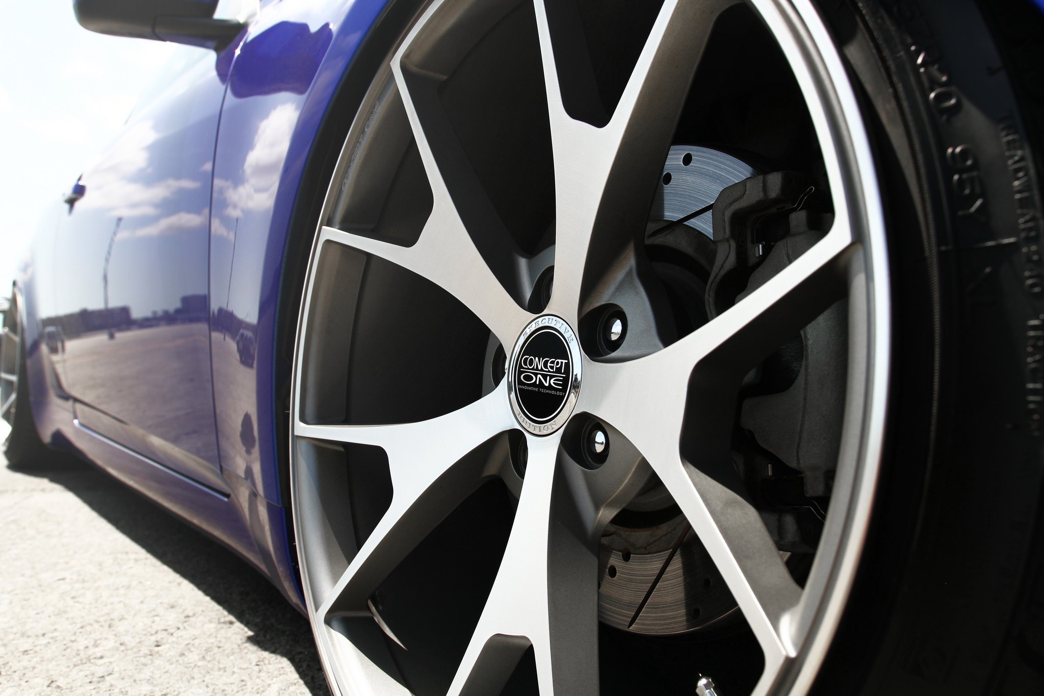 Polished Concept One Wheels on Blue Infiniti G37 - Photo by Concept One
