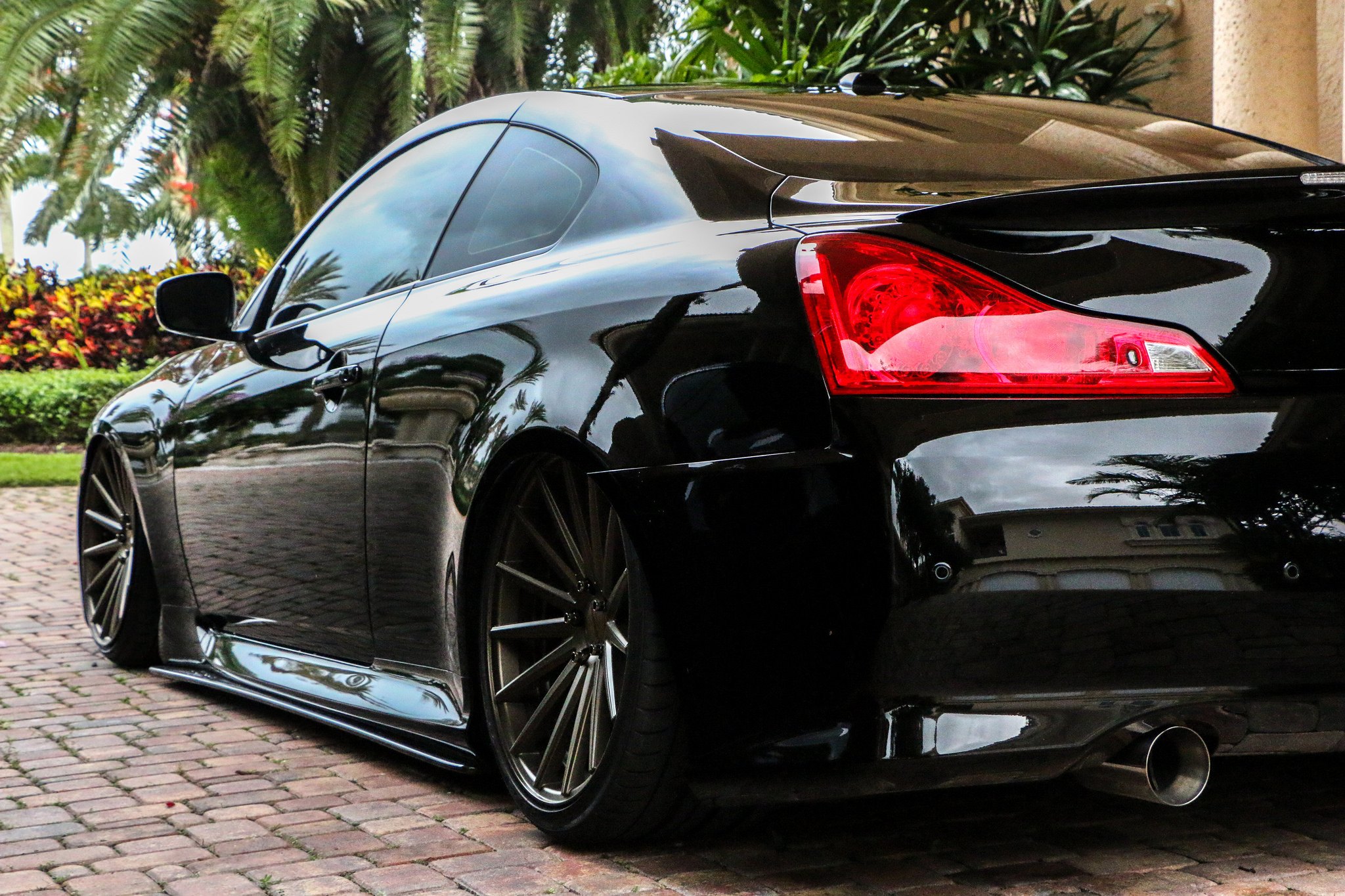 Red LED Taillights on Custom Black Infiniti G37  - Photo by Brian McCarthy