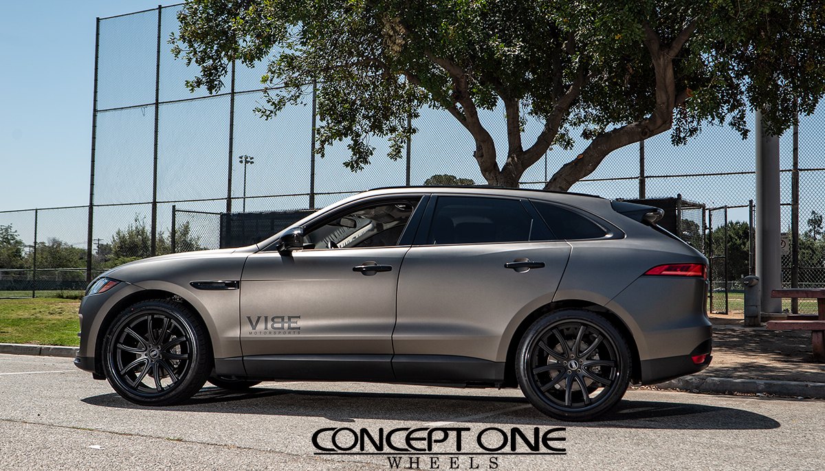 Concept One Wheels on Custom Gray Jaguar F-Pace - Photo by VIBE Motorsports