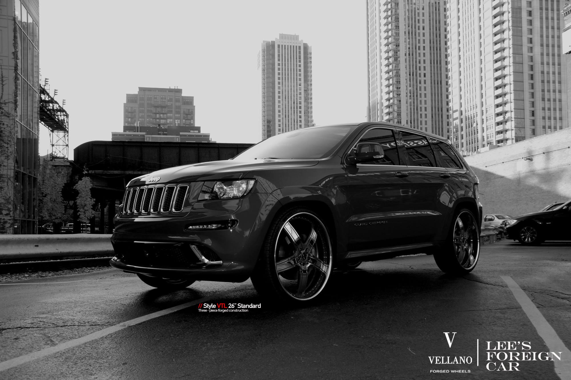 Front Bumper with LED Lights on Jeep Grand Cherokee - Photo by Vellano
