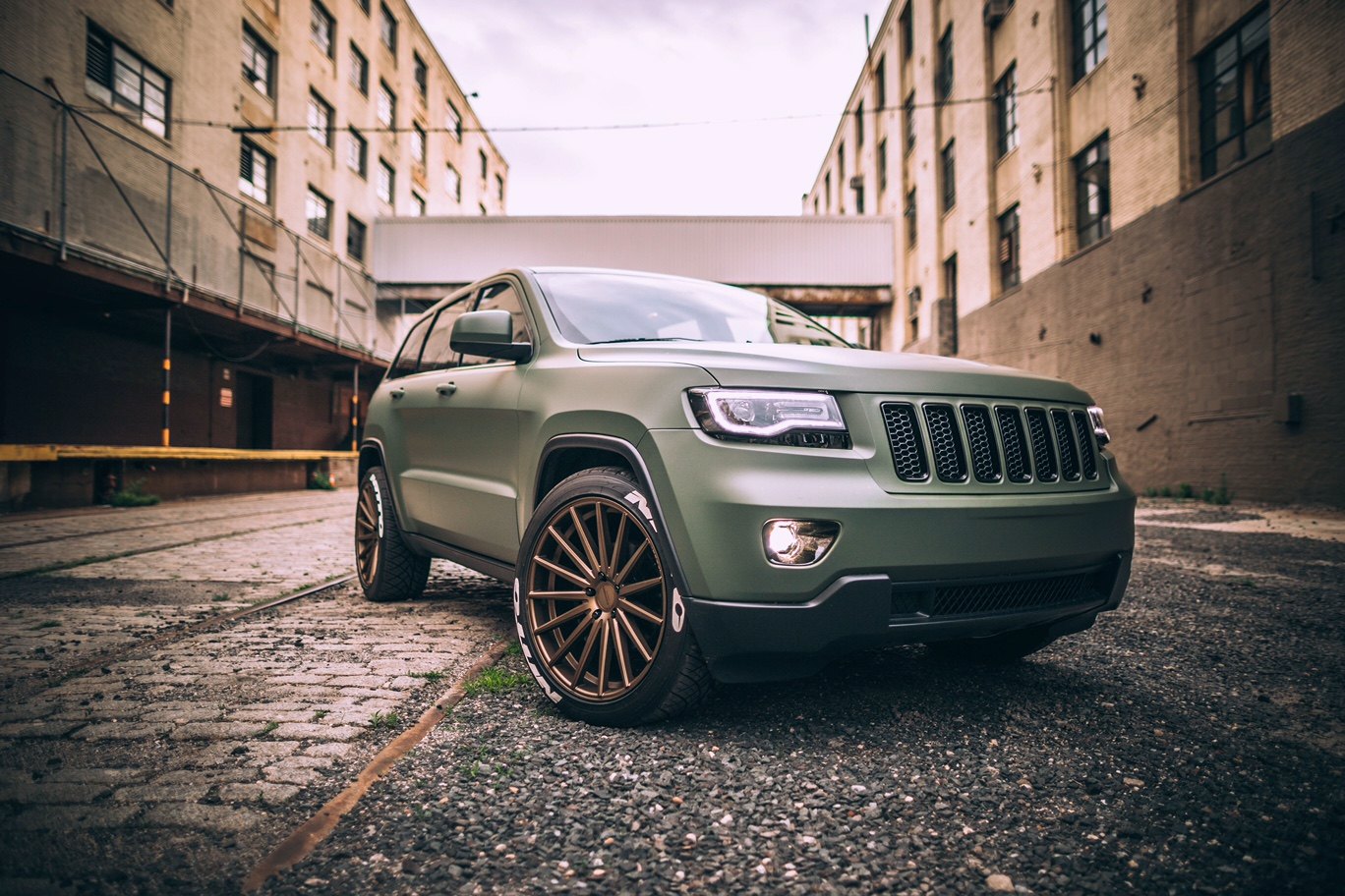 Green Matte Jeep Grand Cherokee on Nitto Tires - Photo by ONEighty NYC