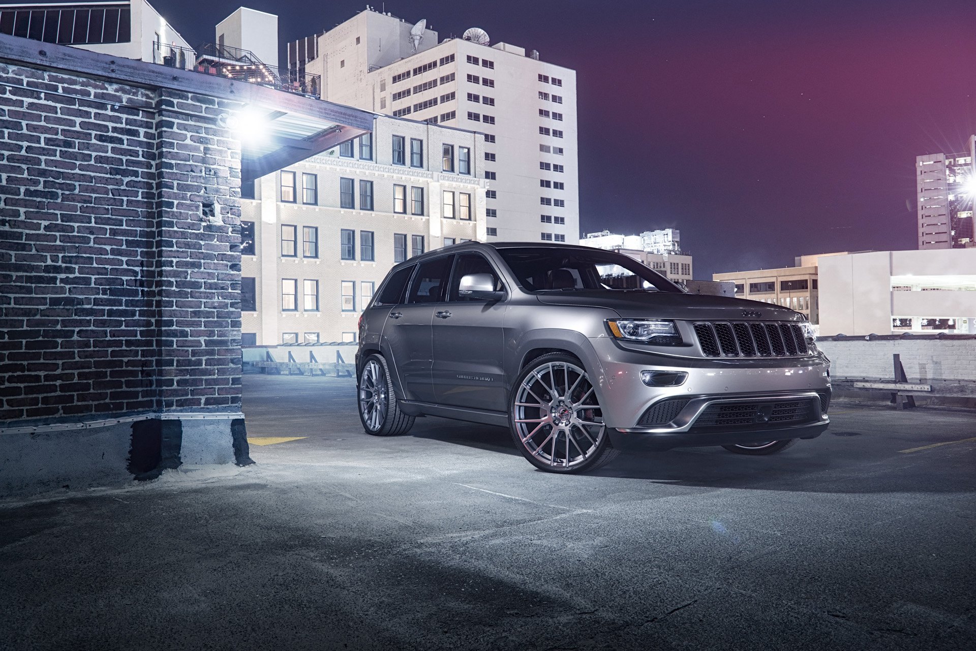 Gray Jeep Grand Cherokee with Aftermarket Front Bumper - Photo by Forgiato