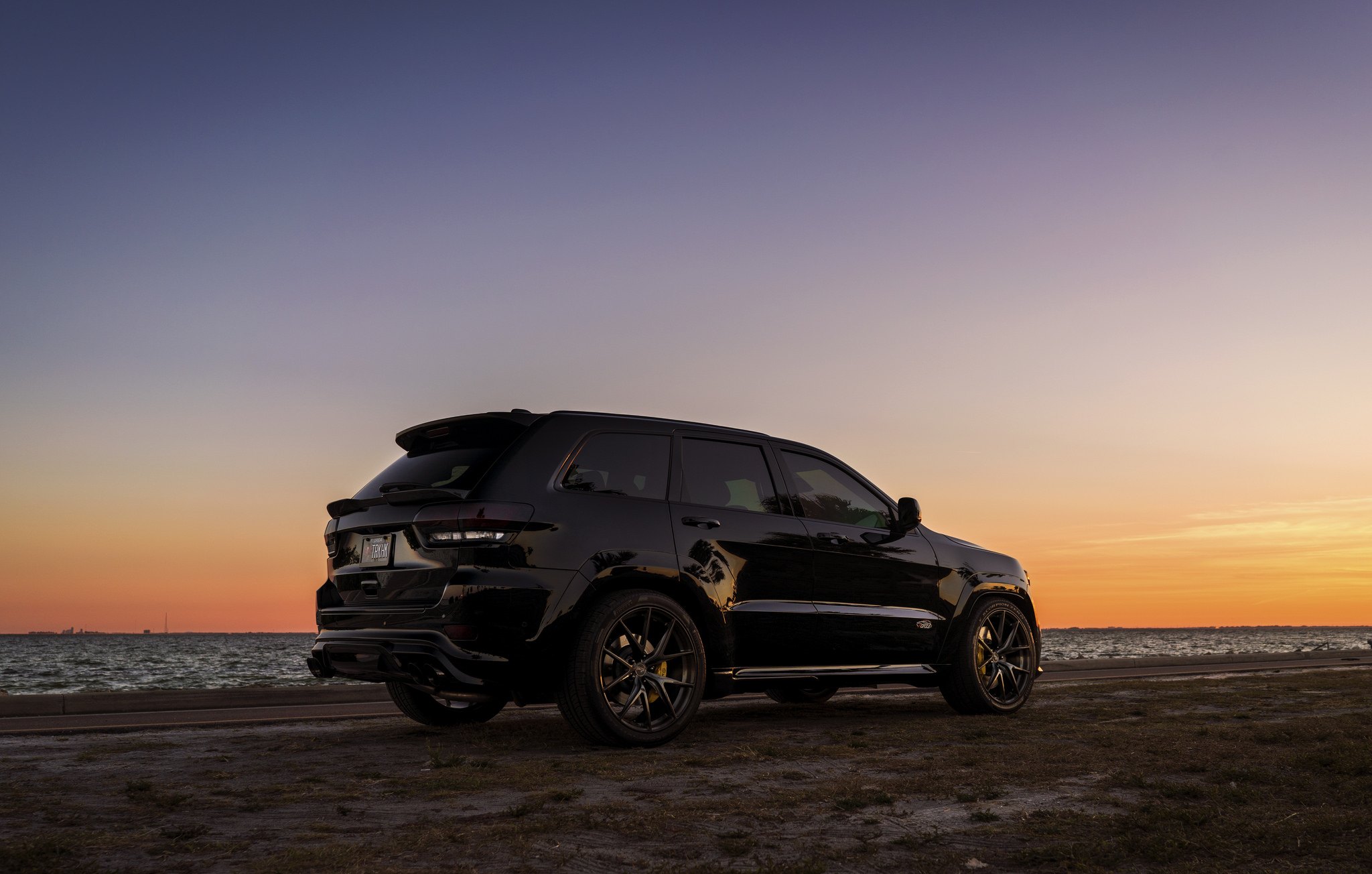 Black Jeep Grand Cherokee with Custom LED Taillights - Photo by Niche Road Wheels