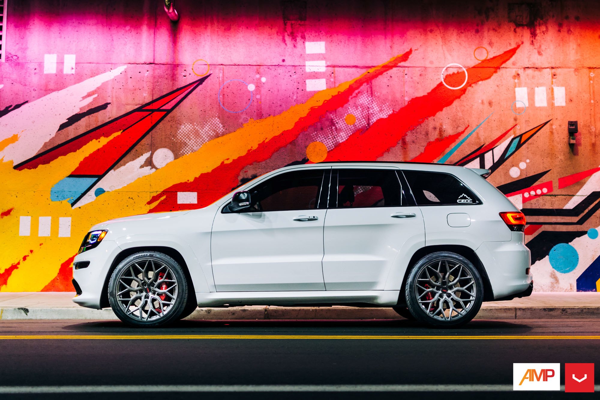 Toyo Proxes Tires on White Jeep Grand Cherokee - Photo by Vossen