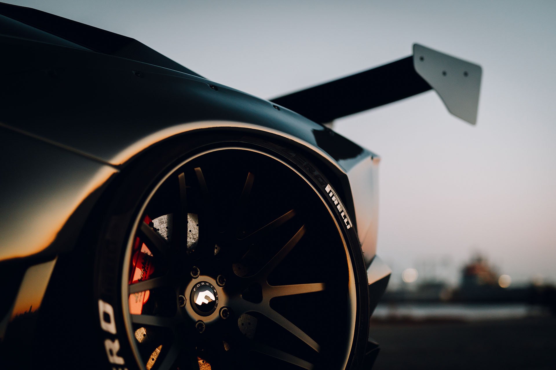 Custom Forgiato Wheels on Black Lamborghini Aventador - Photo by Forgiato