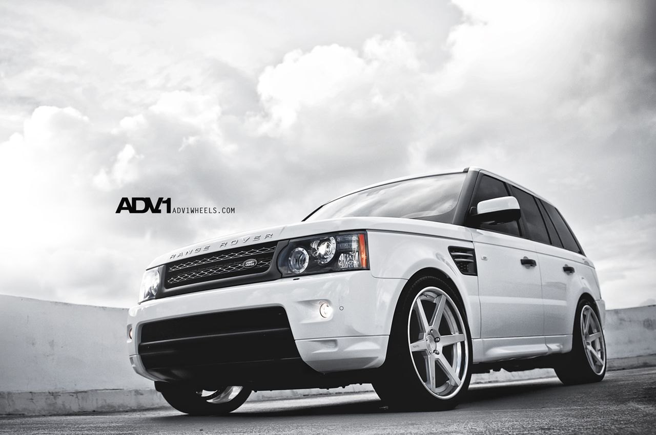 Polished ADV1 Wheels on White Range Rover Sport - Photo by ADV.1