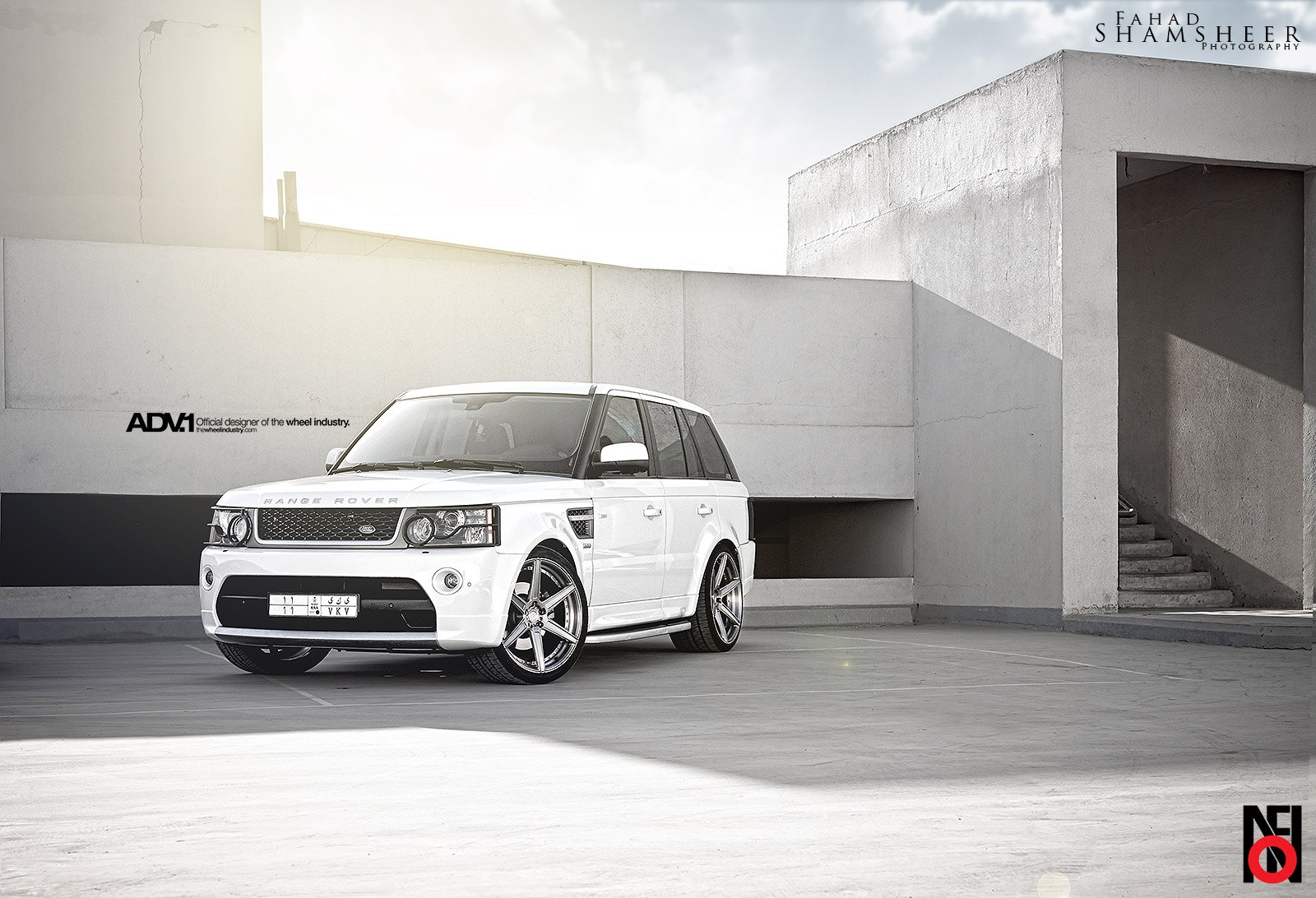 White Range Rover Sport with Headlight Guards - Photo by ADV.1