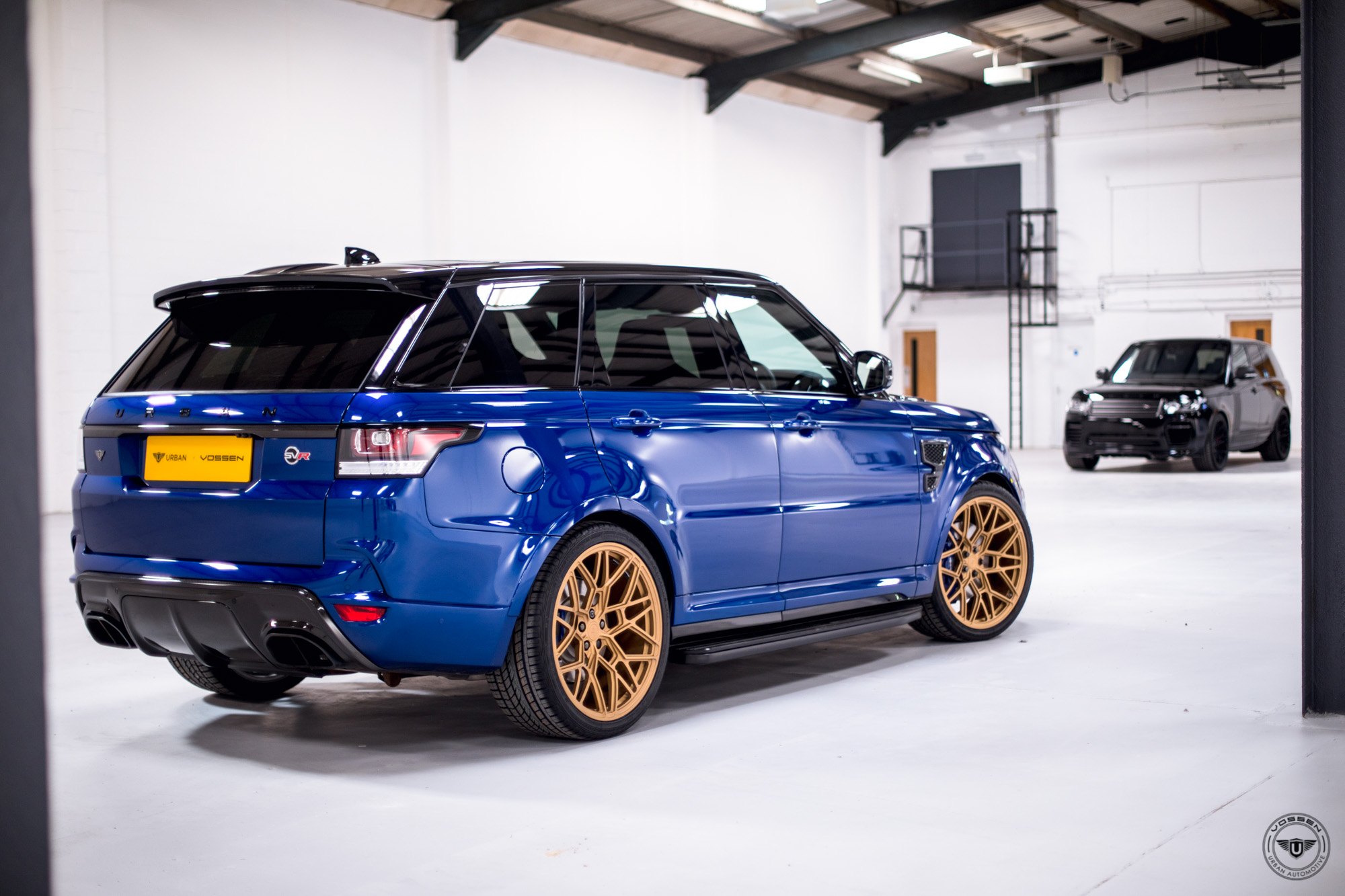 Blue Range Rover Sport with Satin Gold Forged Vossen Wheels - Photo by Vossen