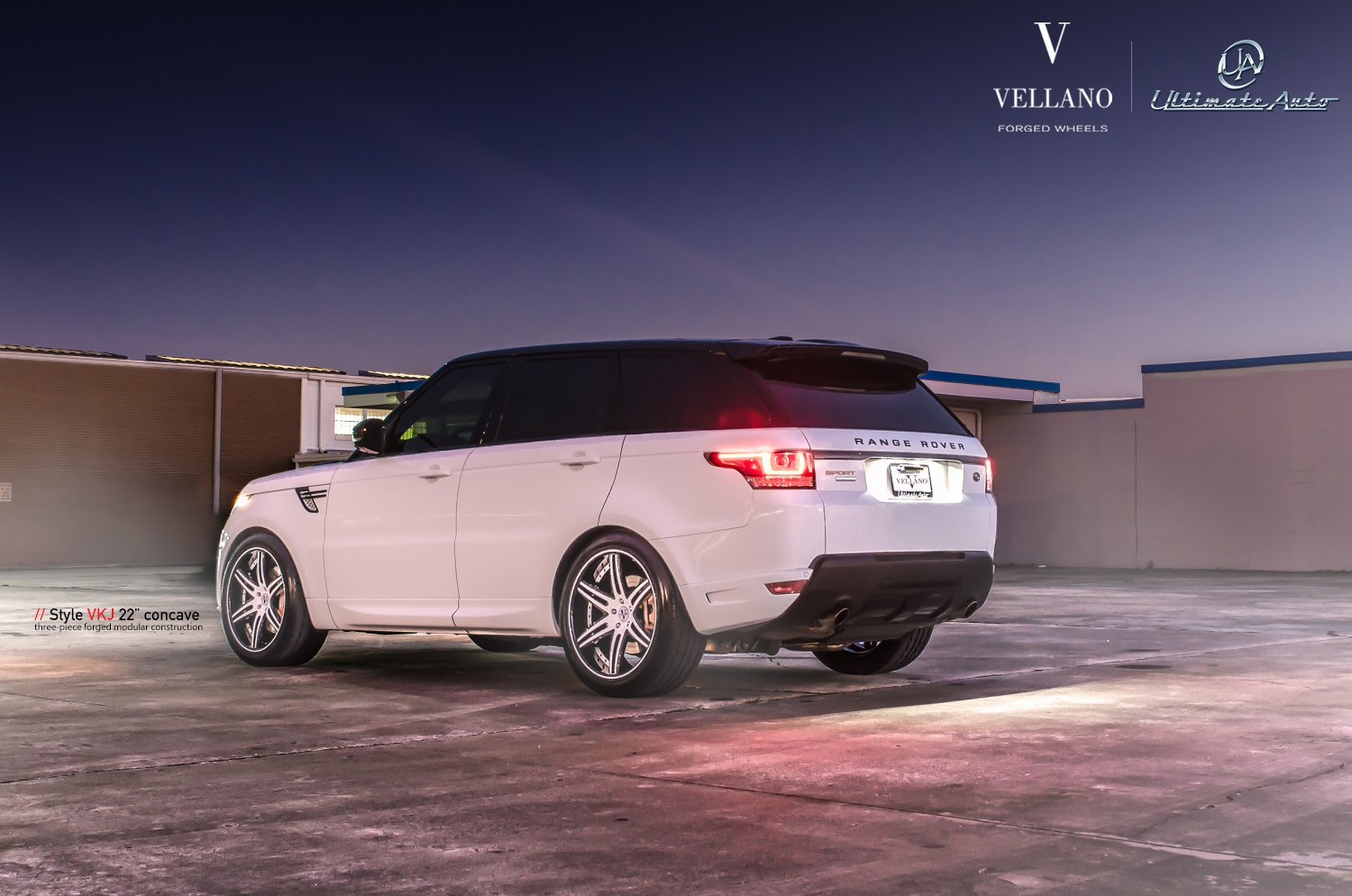 Roofline Spoiler with Light on White Range Rover Sport - Photo by Vellano