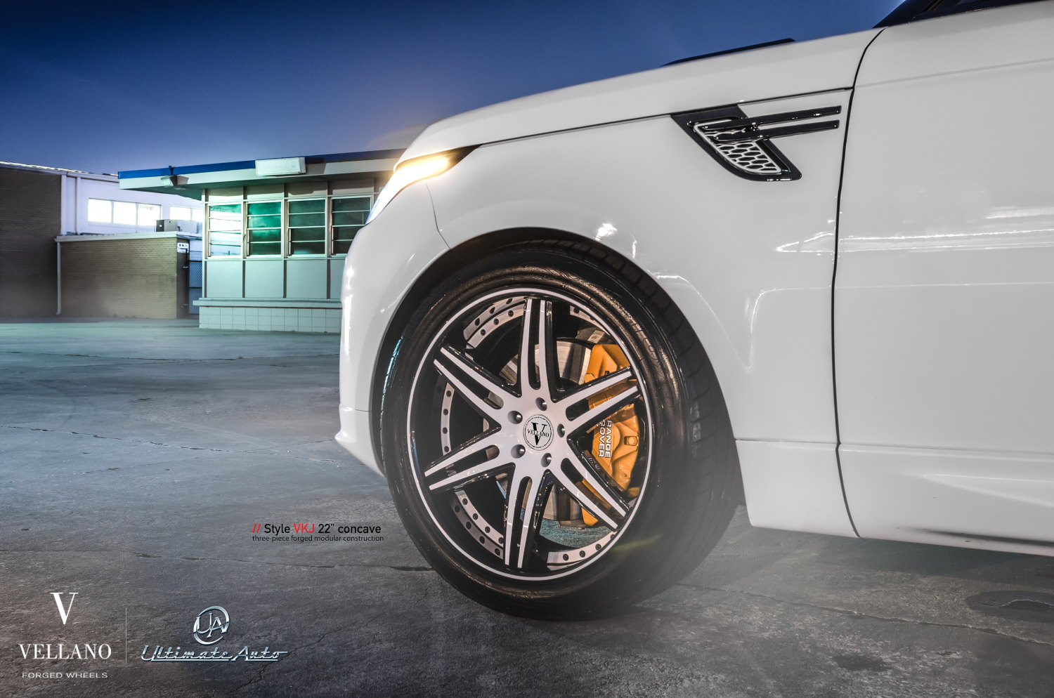 Custom White Range Rover Sport Bumper Air Ducts - Photo by Vellano
