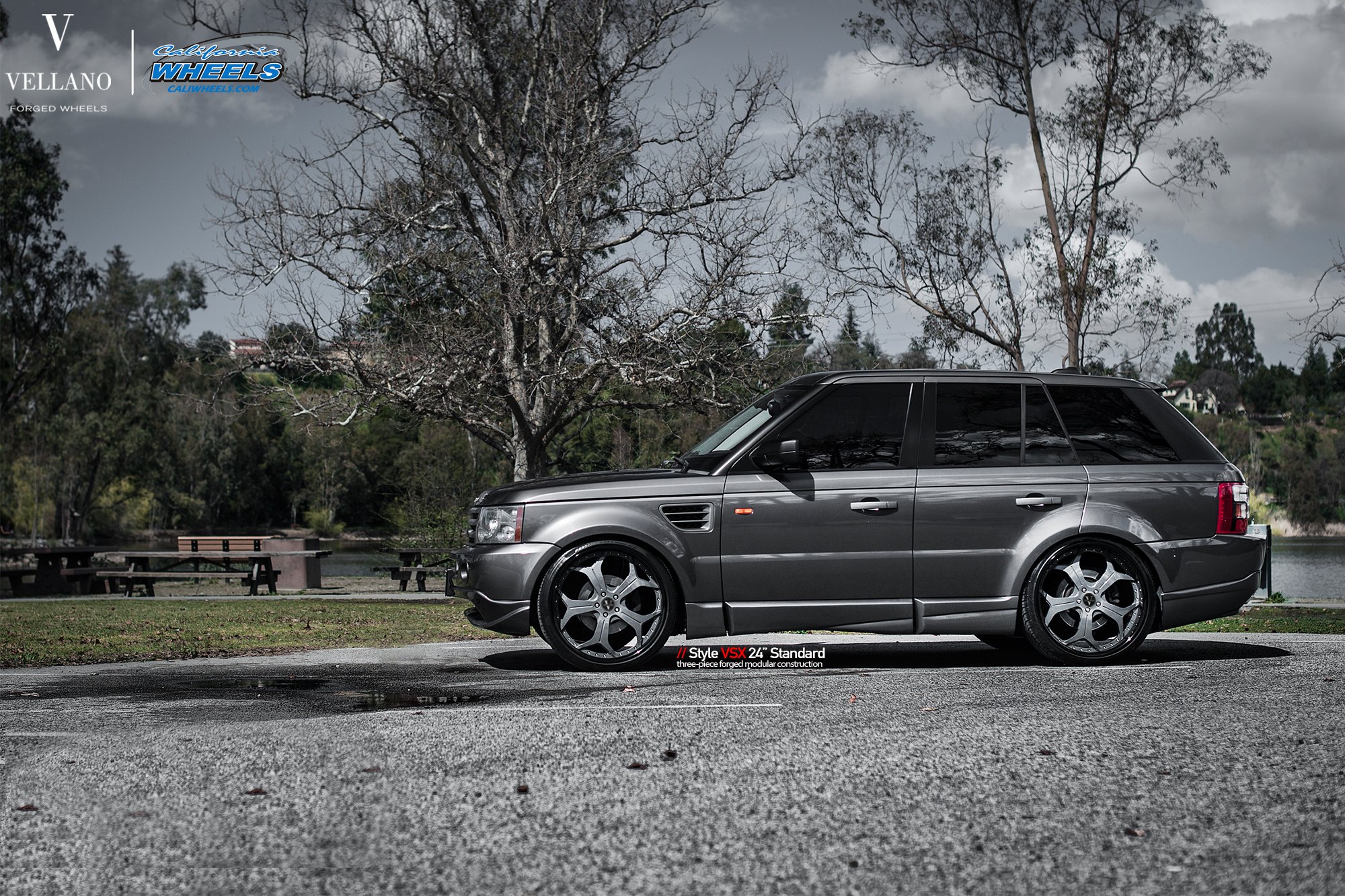 Gray Range Rover Sport with Aftermarket Side Skirts - Photo by Vellano