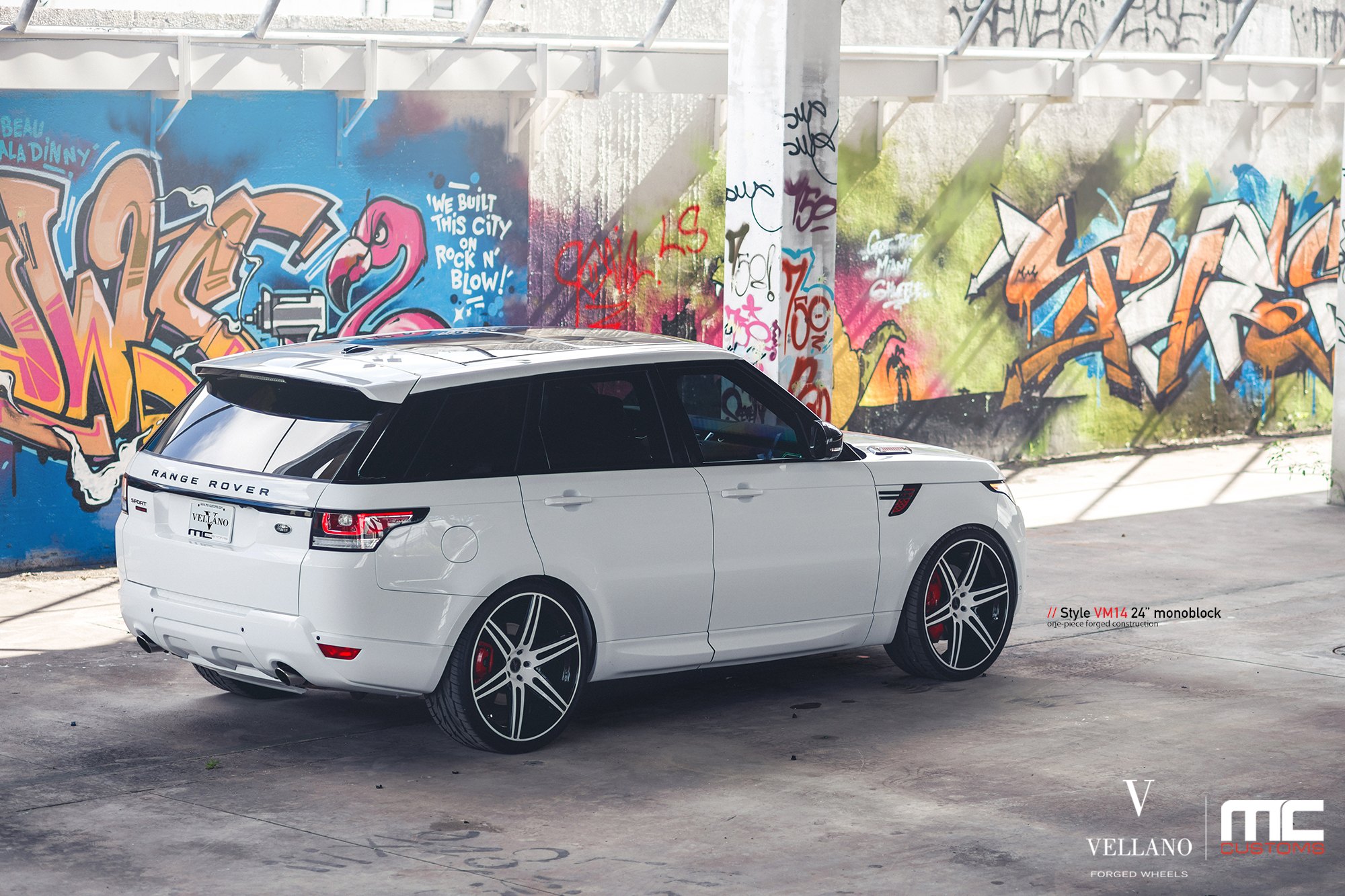 White Range Rover Sport with Red LED Taillights - Photo by Vellano