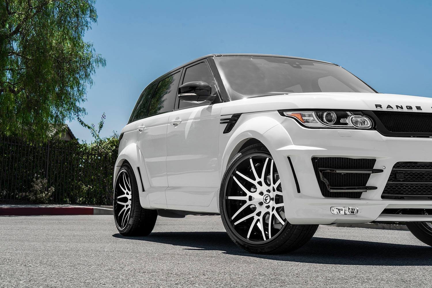 White Range Rover Sport with Custom Front Bumper - Photo by Forgiato