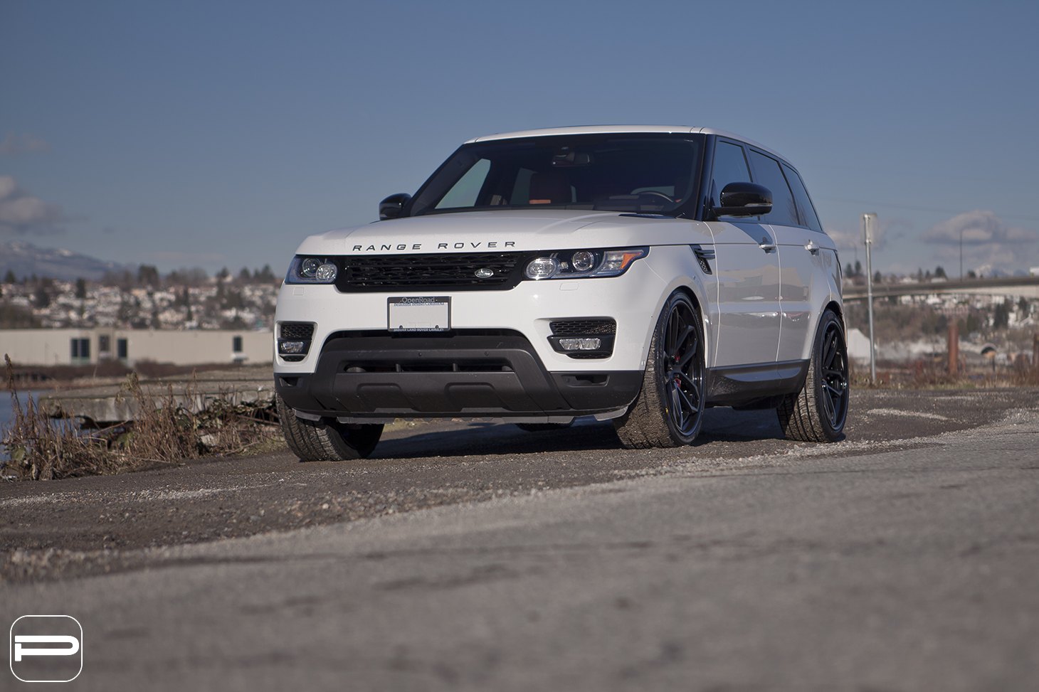 Aftermarket Bumper Guard on White Range Rover Sport - Photo by PUR Wheels