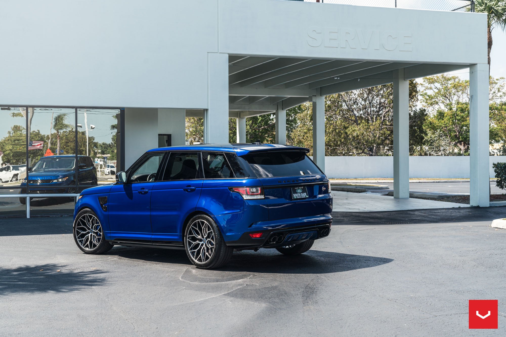 Blue Range Rover Sport with Custom LED Taillights - Photo by Vossen