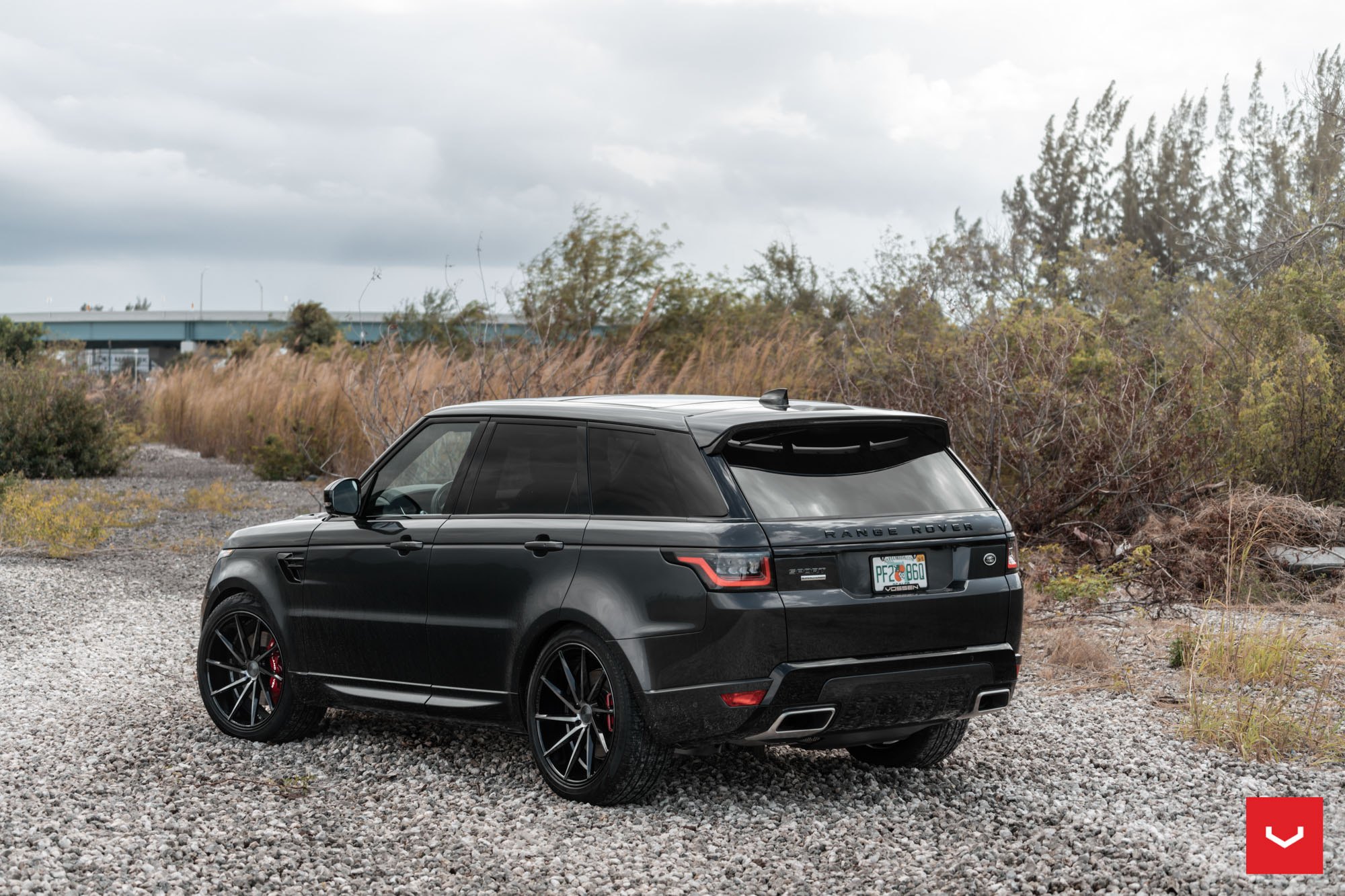 Custom Black Range Rover Sport Roofline Spoiler - Photo by Vossen