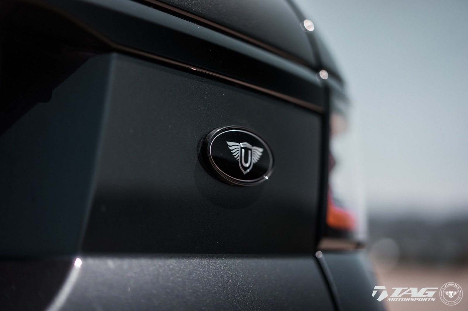 Custom Emblem on Black Range Rover Sport - Photo by Vossen