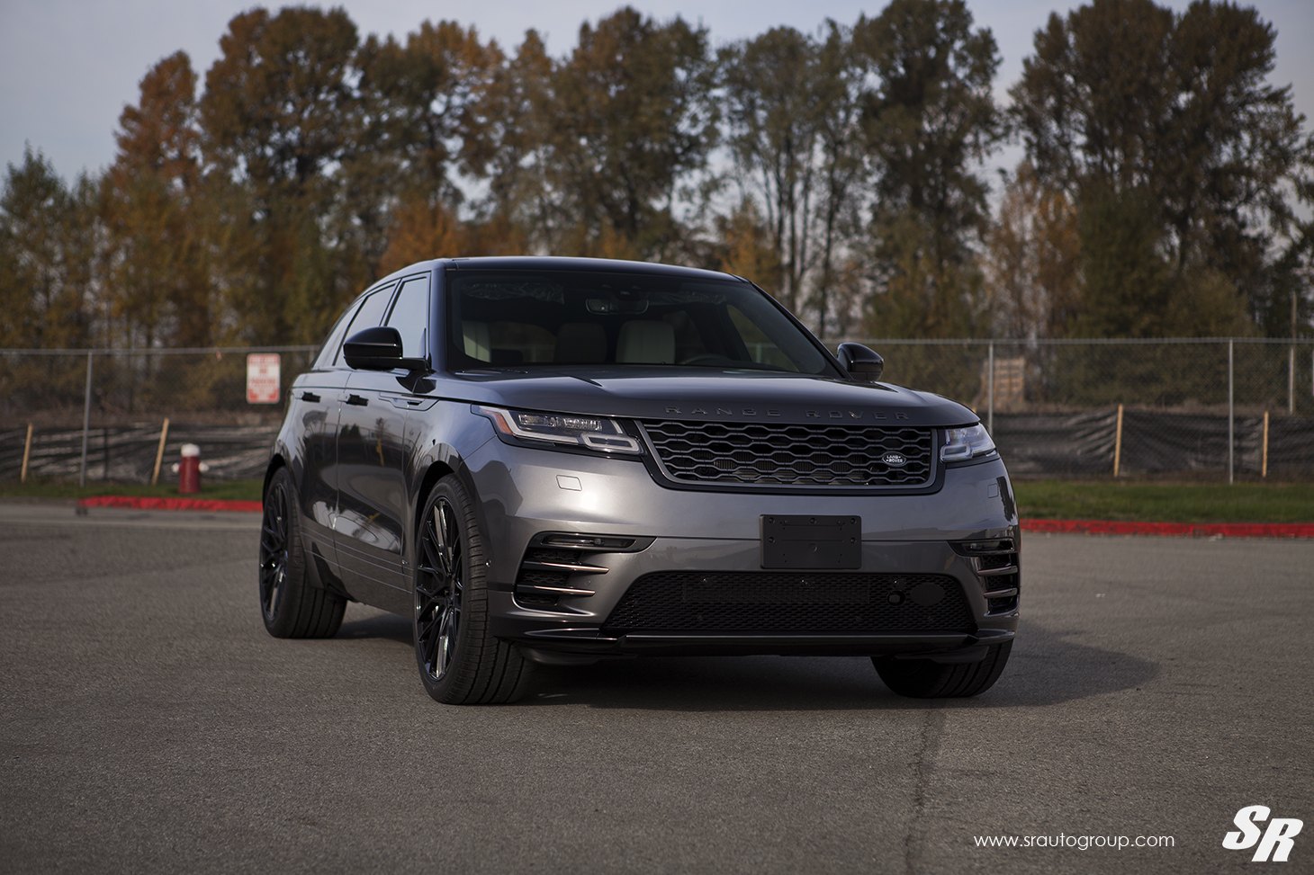 Black Range Rover Velar with Custom Mesh Grille - Photo by SR Auto Group