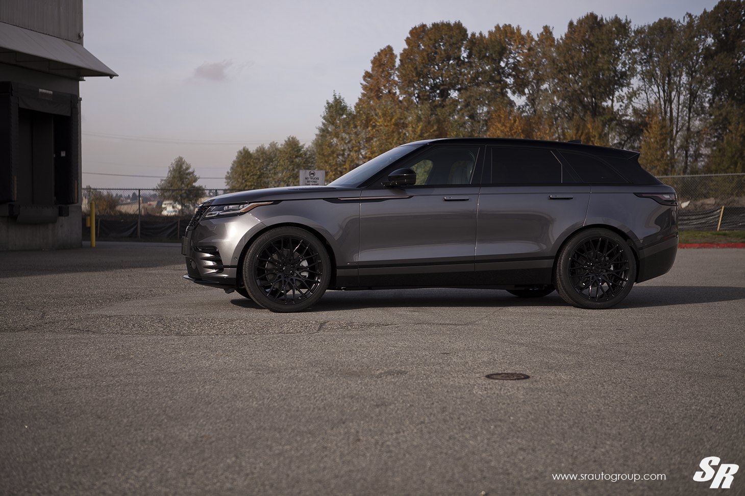 Custom Gloss Black Wheels on Range Rover Velar - Photo by SR Auto Group