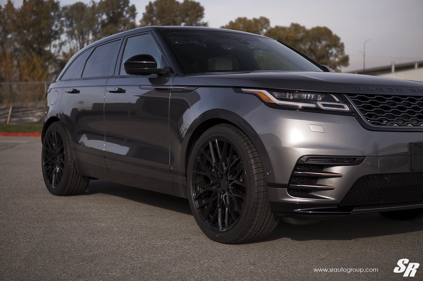 Black Range Rover Velar with Aftermarket Headlights - Photo by SR Auto Group