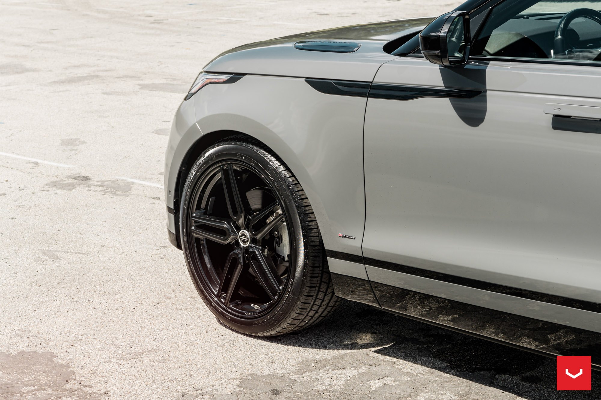 Gray Range Rover Velar with Aftermarket Side Skirts - Photo by Vossen