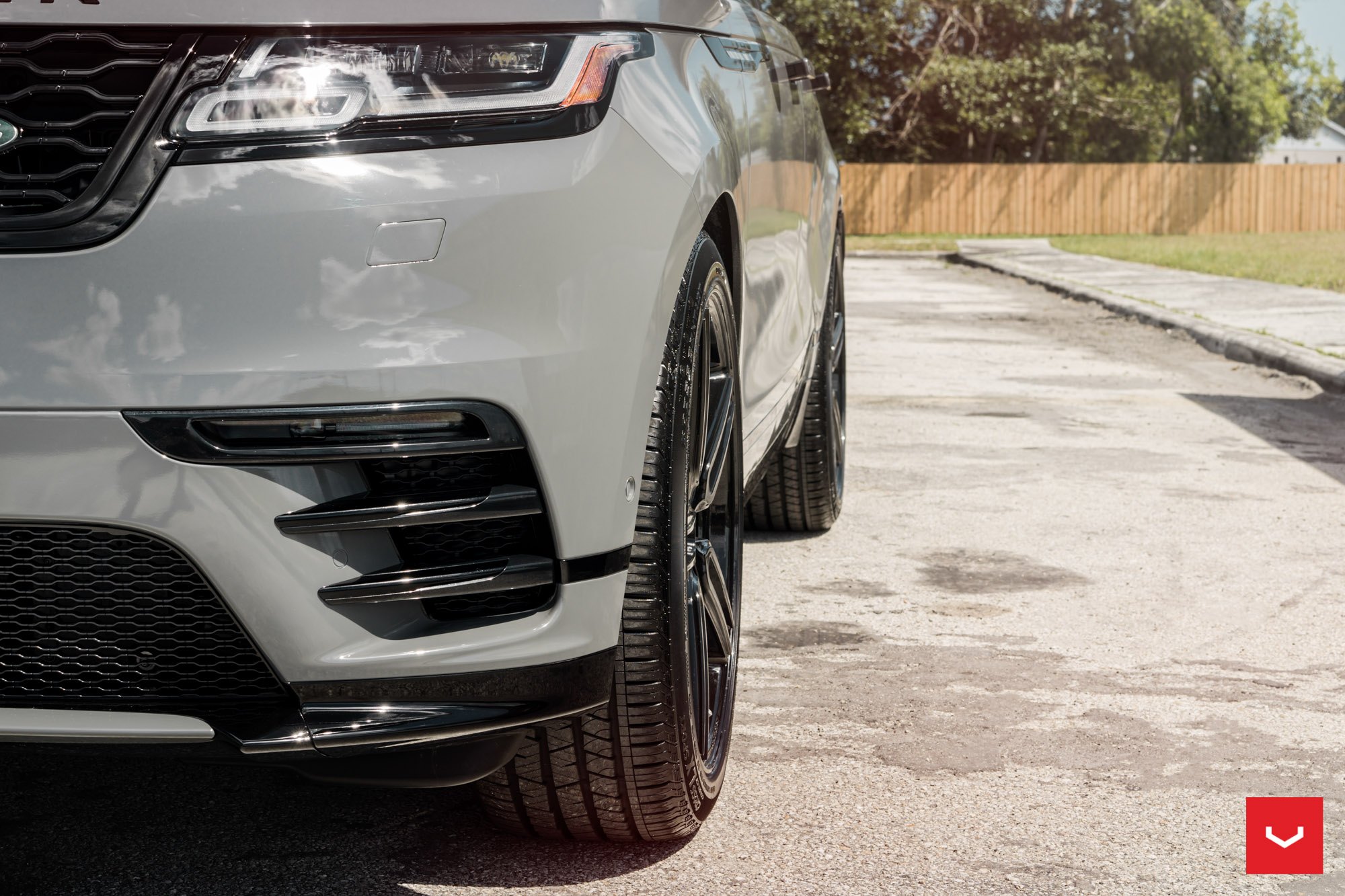 Custom Vossen Wheels on Gray Range Rover Velar - Photo by Vossen