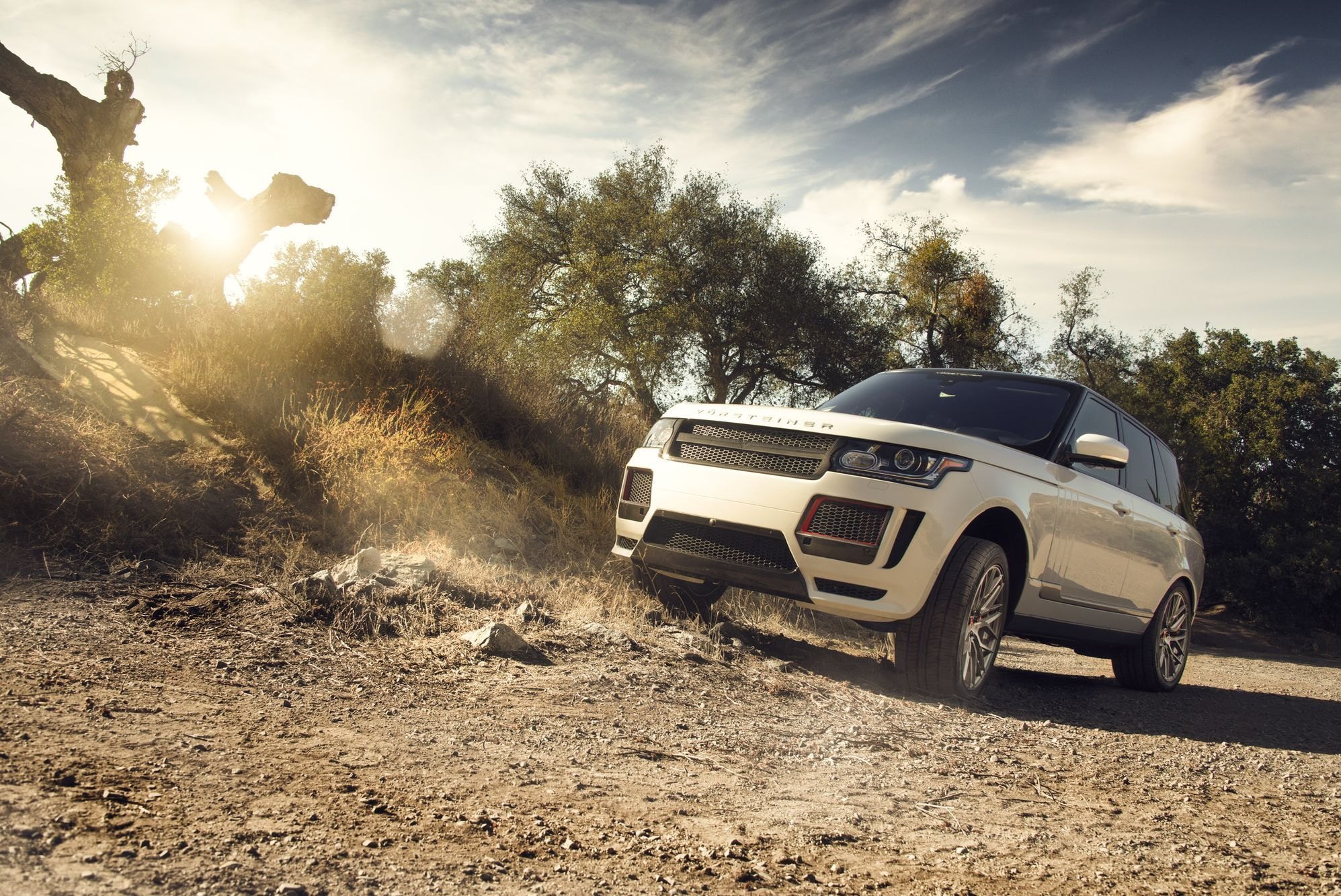 White Range Rover with Custom Mesh Grille - Photo by Vorstiner