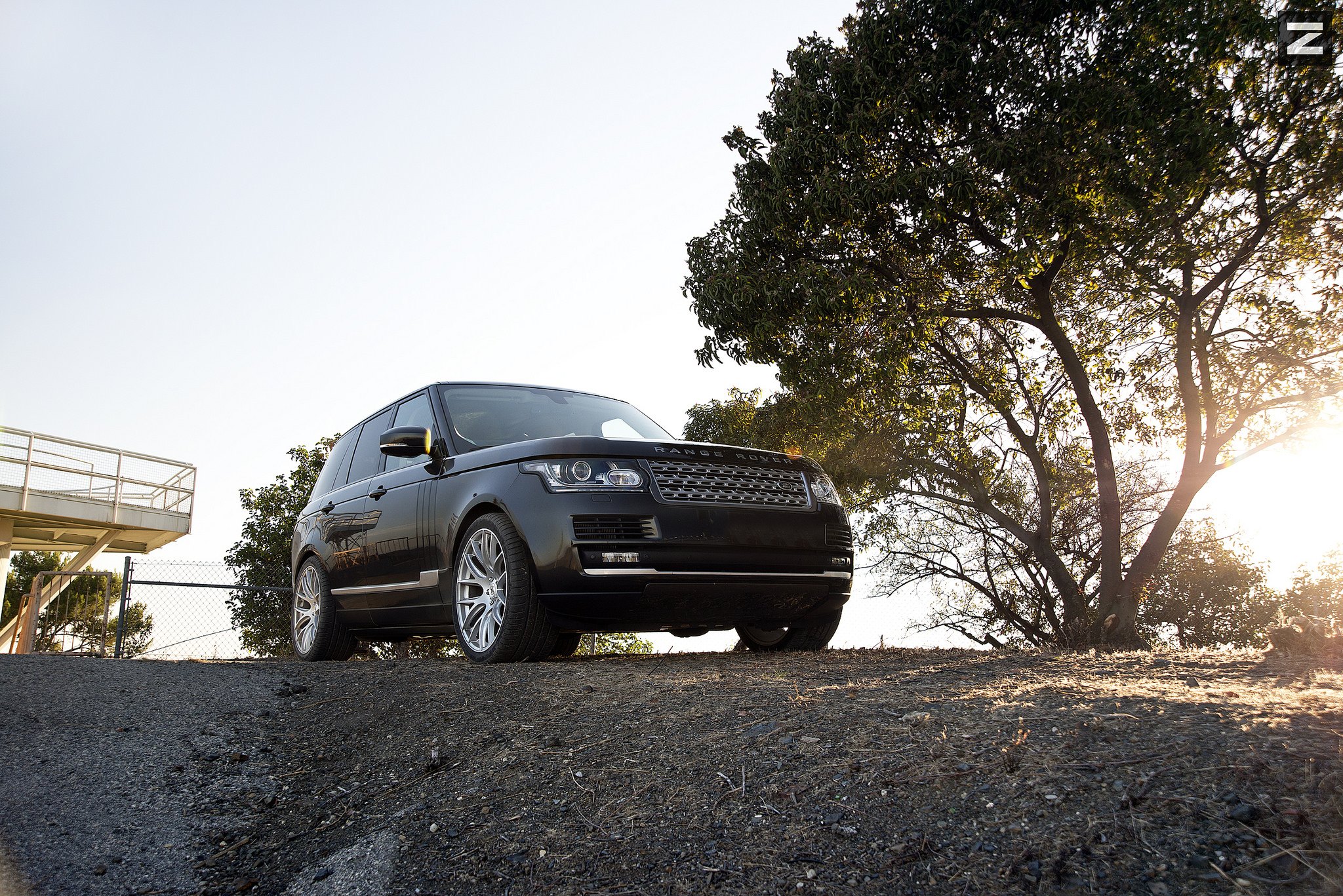 Black Range Rover with Dark Smoke Headlights - Photo by Zito Wheels