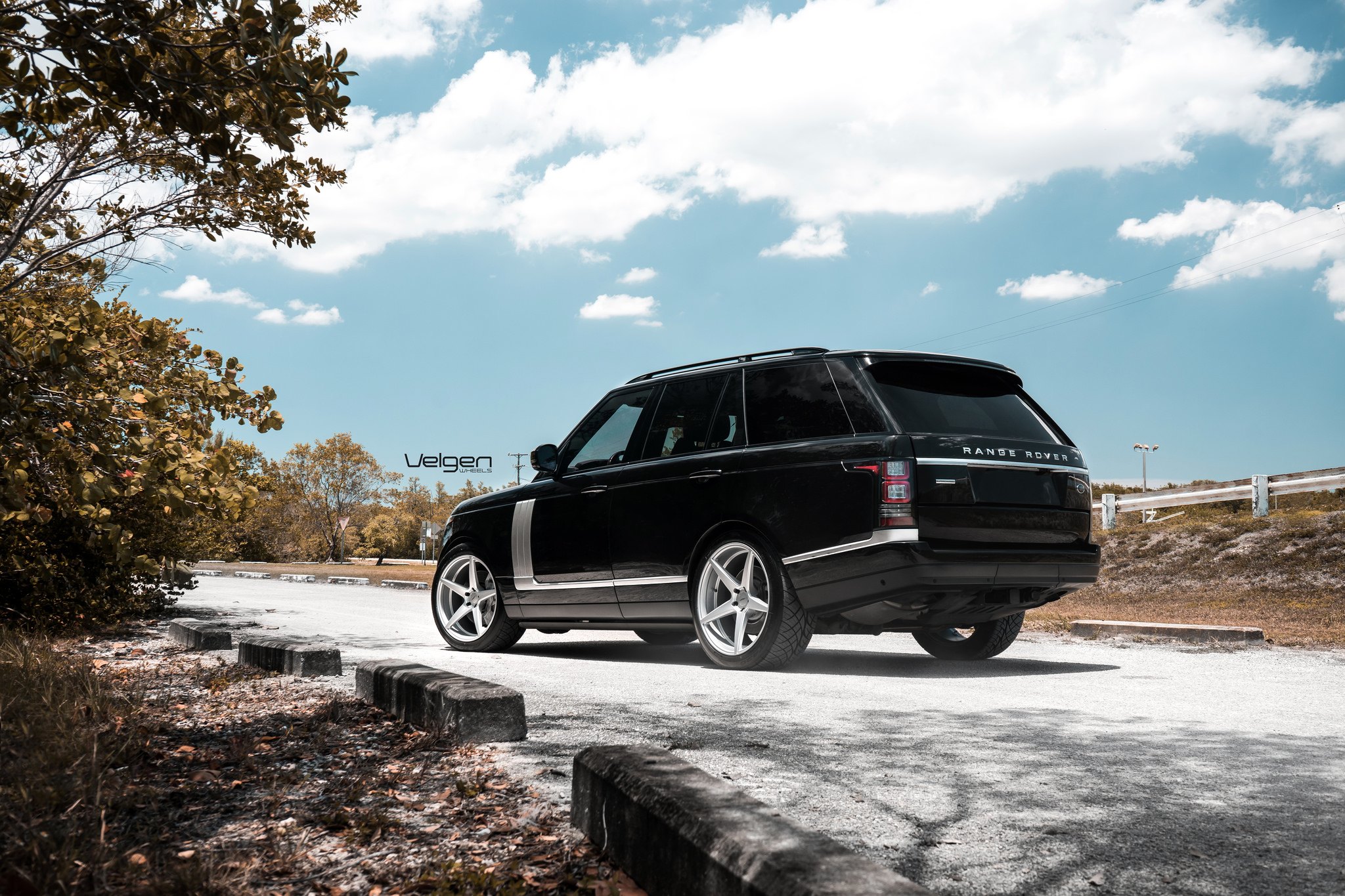 Chrome Velgen Wheels on Black Range Rover - Photo by Velgen