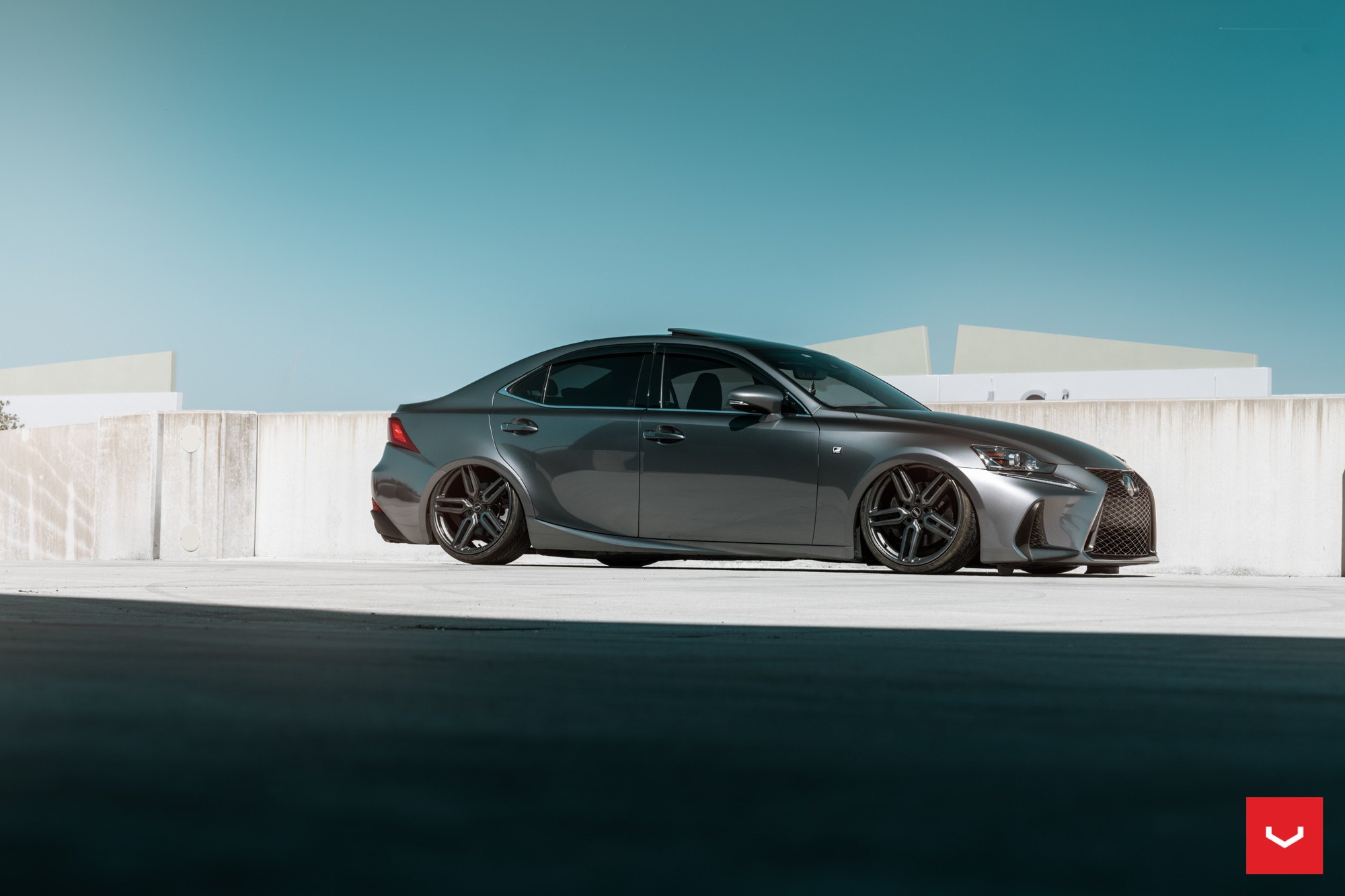 Aftermarket Side Skirts on Gray Lexus IS F - Photo by Vossen