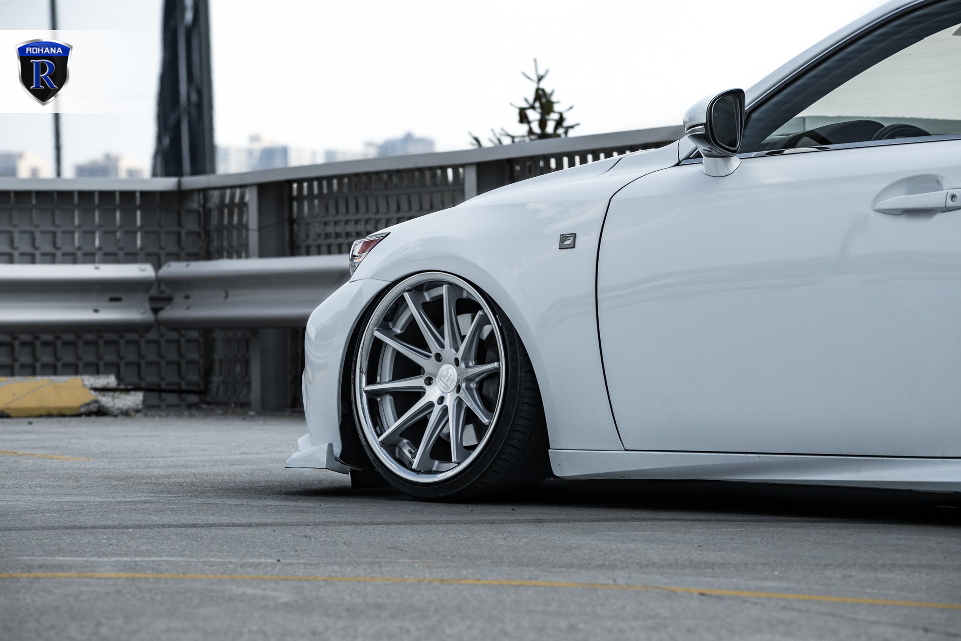 White Stanced Lexus IS with Chrome Rohana Wheels - Photo by Rohana Wheels