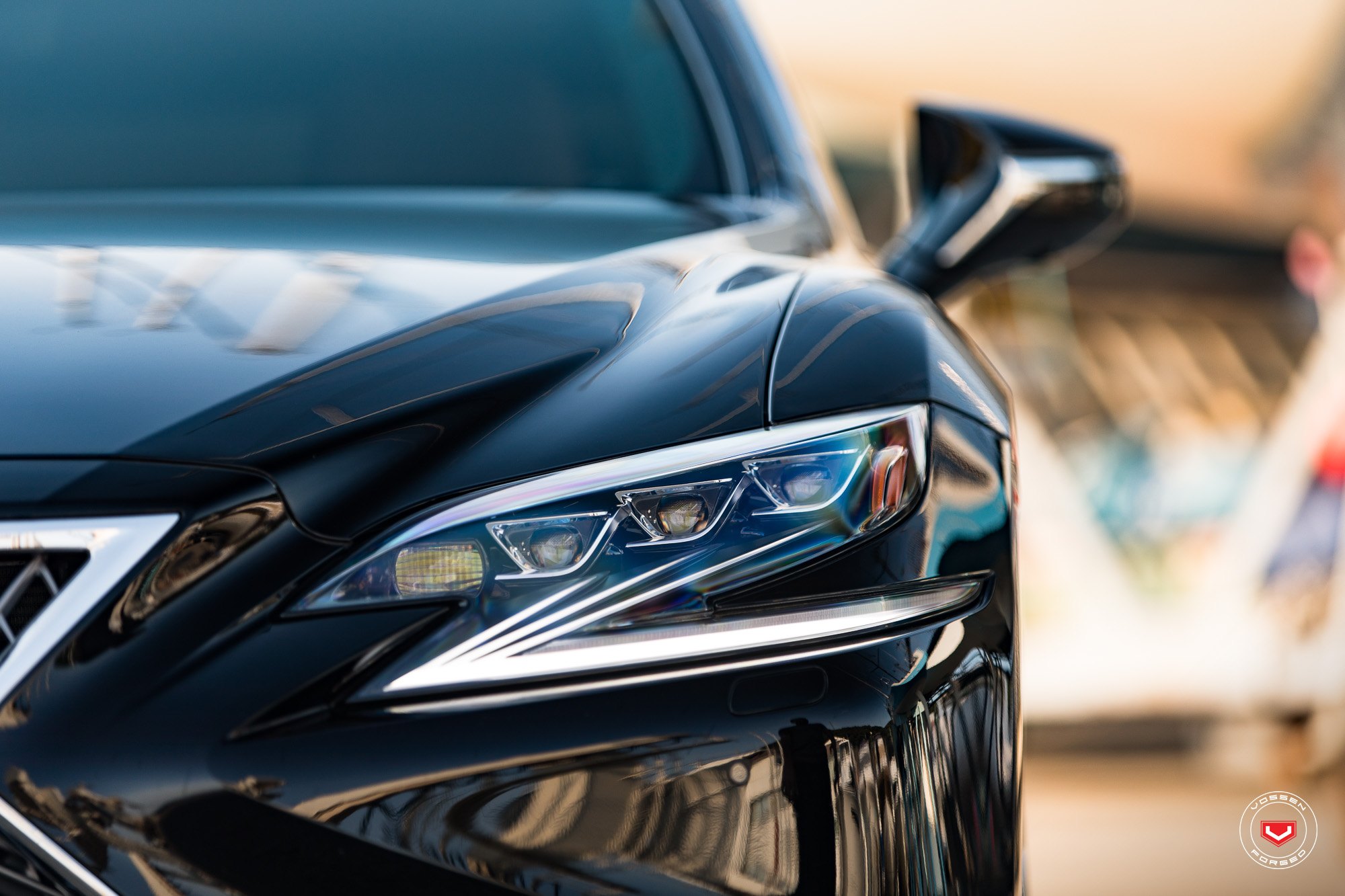 Custom Black Lexus LS Hybrid LED Headlights - Photo by Vossen Wheels